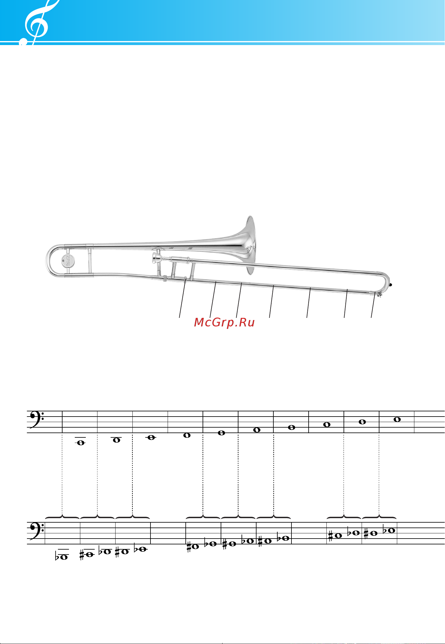 Yamaha YSL-354V [17/19] ポジション表 position chart positionstabelle tableau des positions