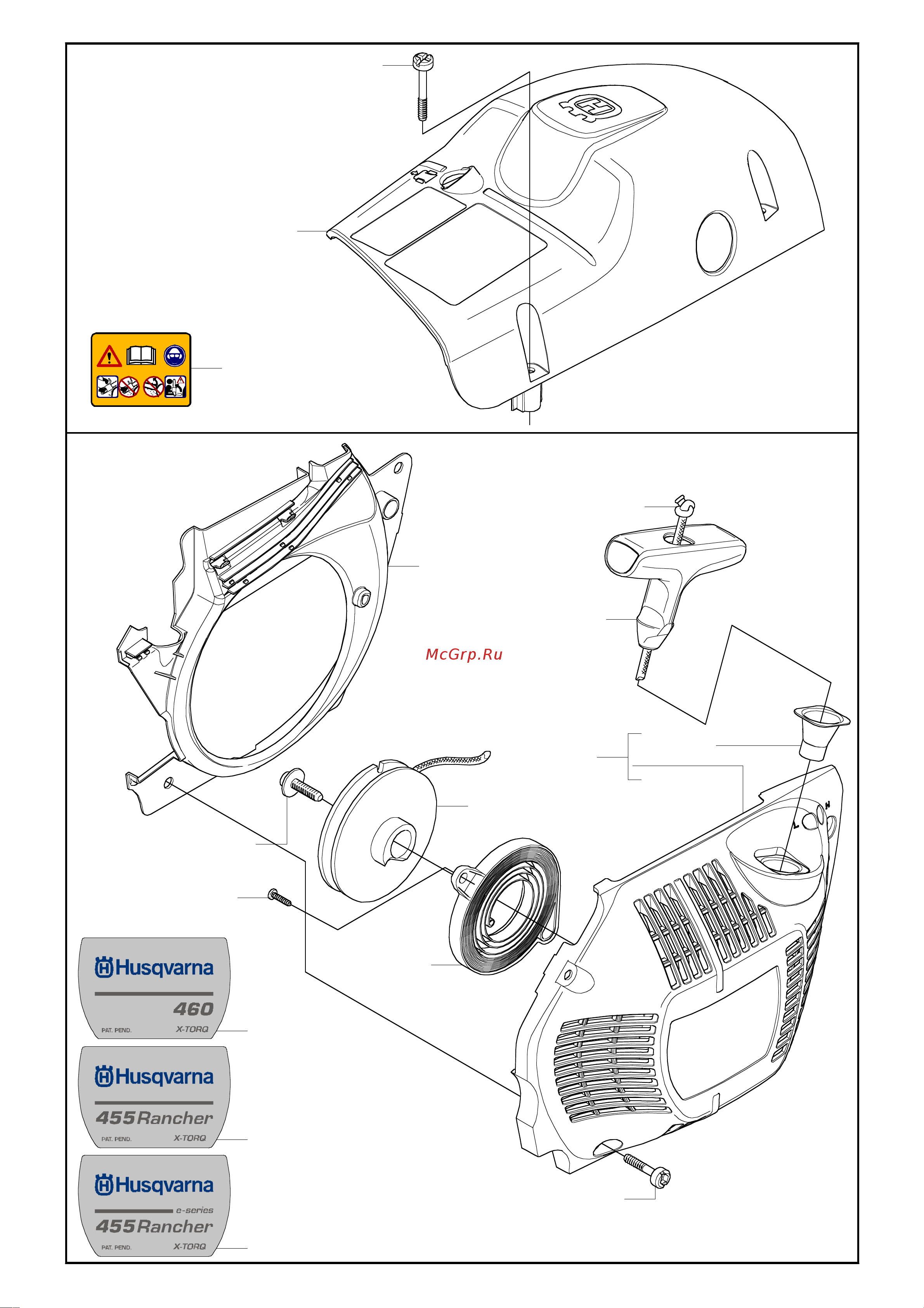 Husqvarna 455e Rancher (2006) parts [4/13] L m p n