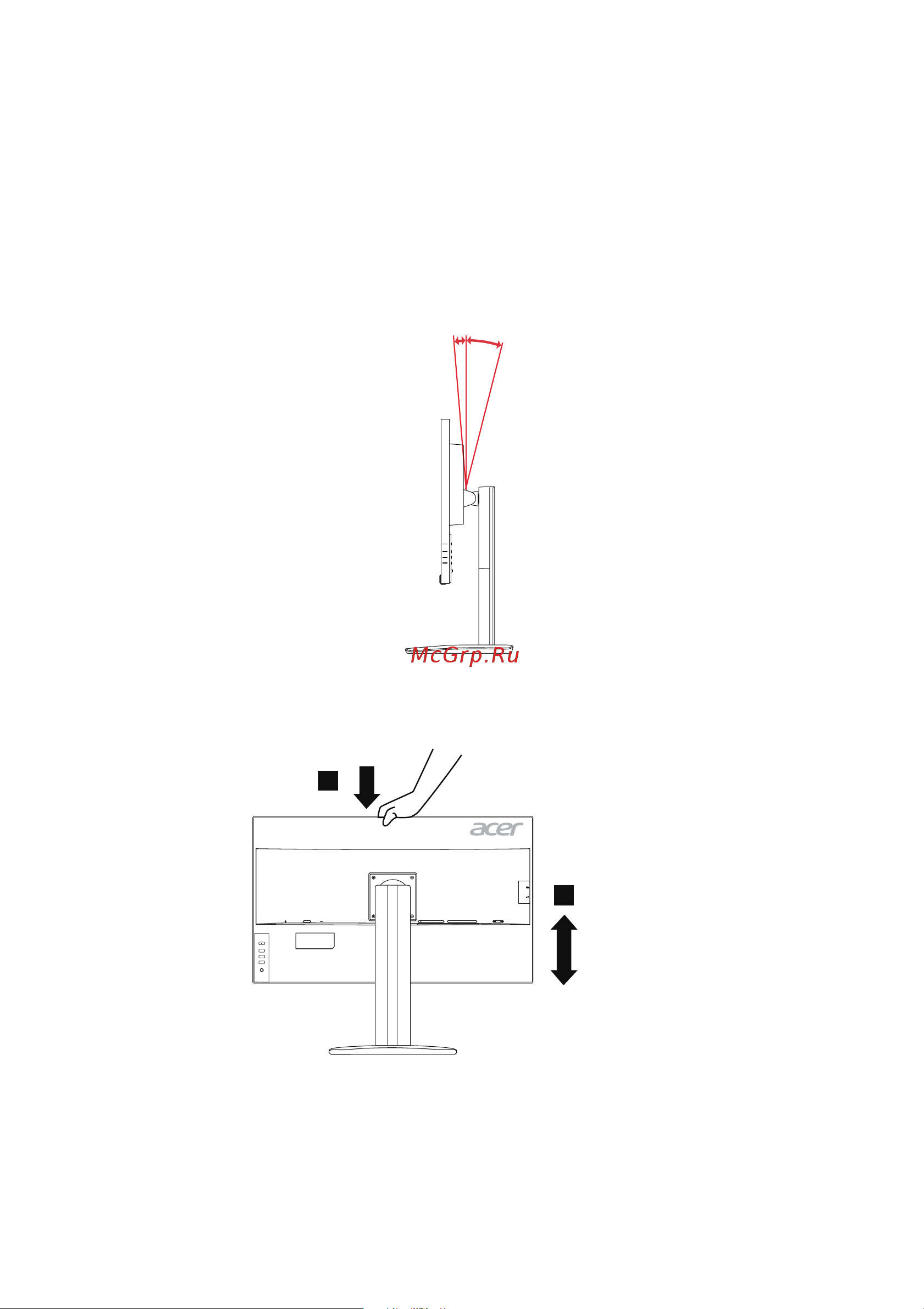 Acer B227Qbmiprzx (UM.WB7EE.006) [13/36] Регулировка положения экрана