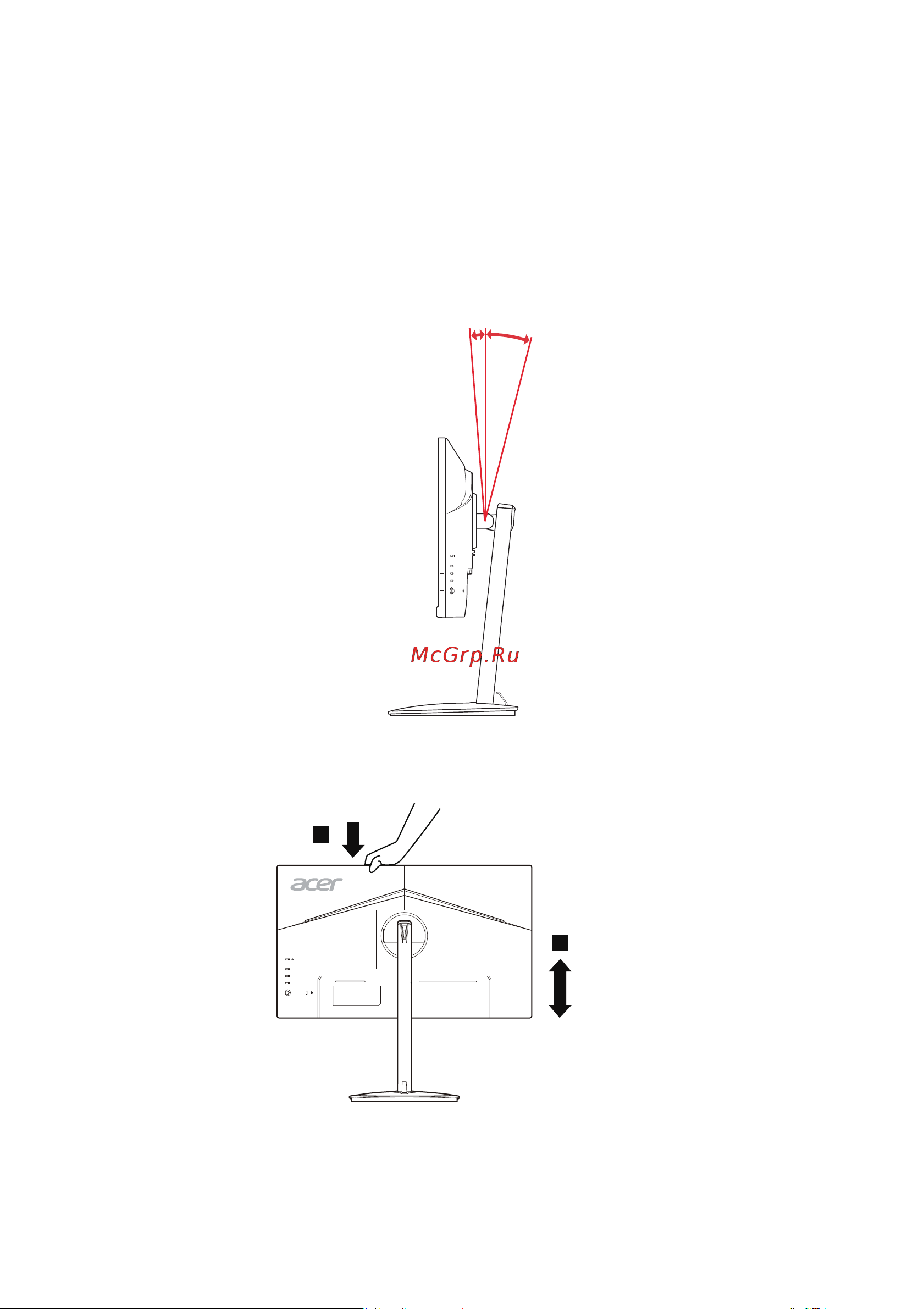 Acer XV252QPBMIIPRX (UM.KX2EE.P05) [13/35] Регулировка положения экрана