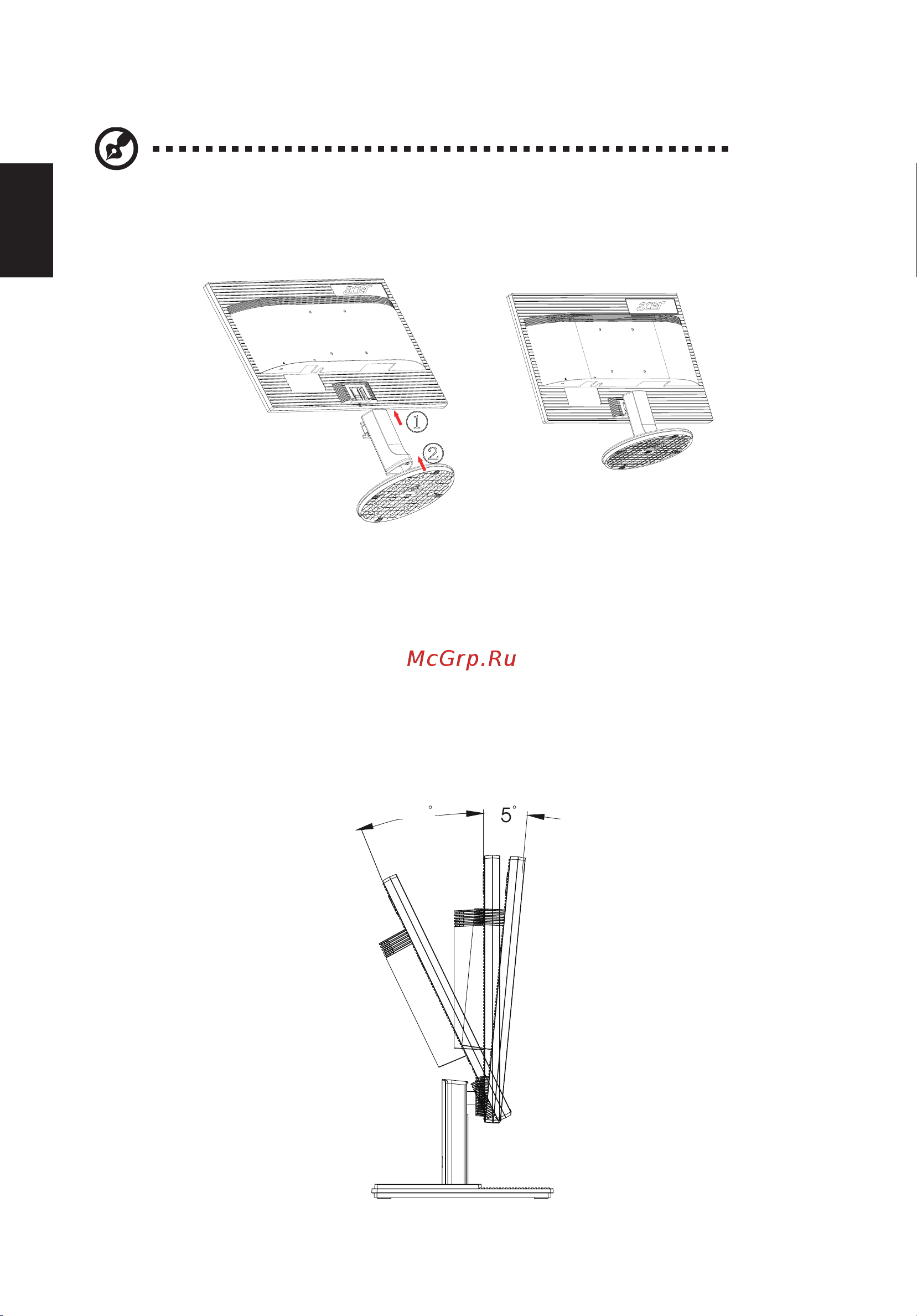 Acer K242HLDBID (UM.FW2EE.D01) [14/27] Регулировка положения экрана