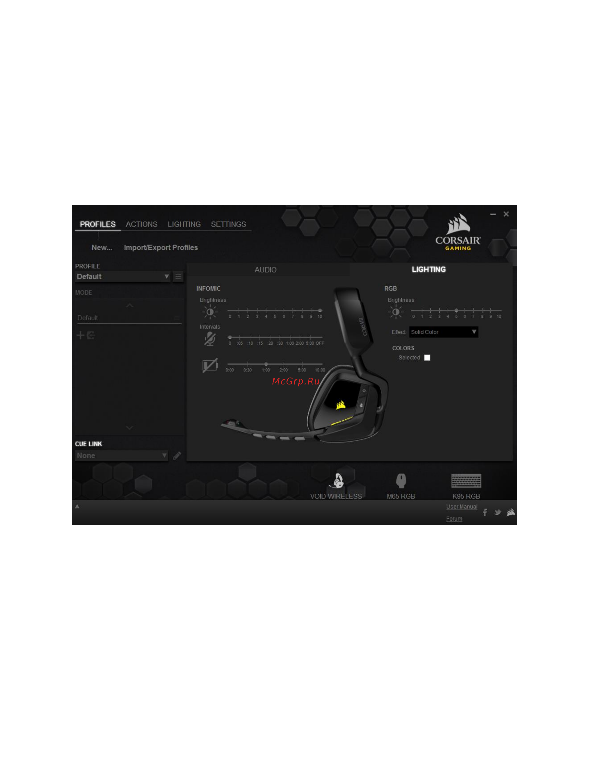 Corsair VOID Wireless Dolby 7.1 SE [9/13] Configuring rgb lighting