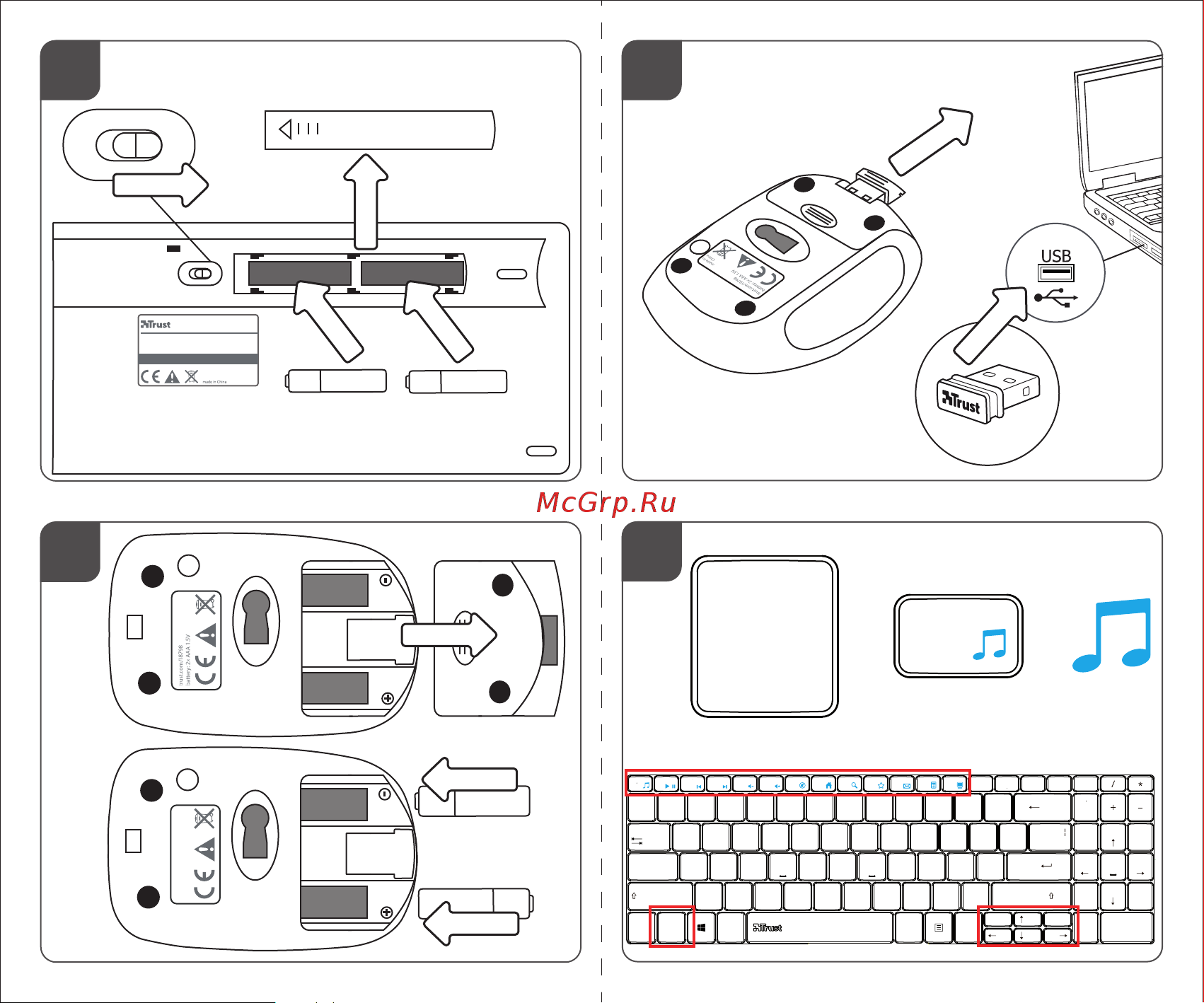 Trust Gusy Wireless Ultra-thin Keyboard with mouse [2/2] Esc fn