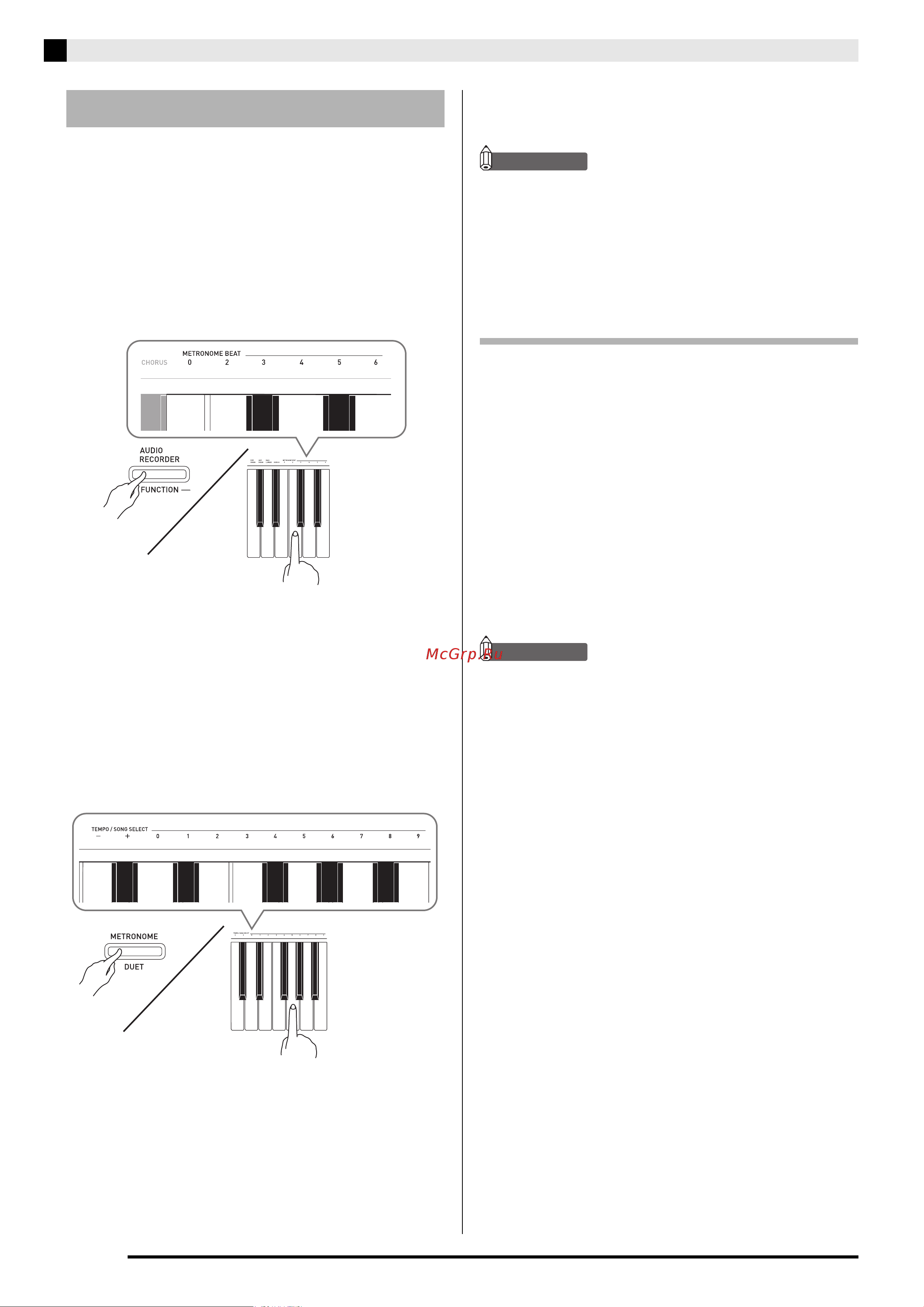 Casio PX-A800BN [12/56] Работа с метрономом