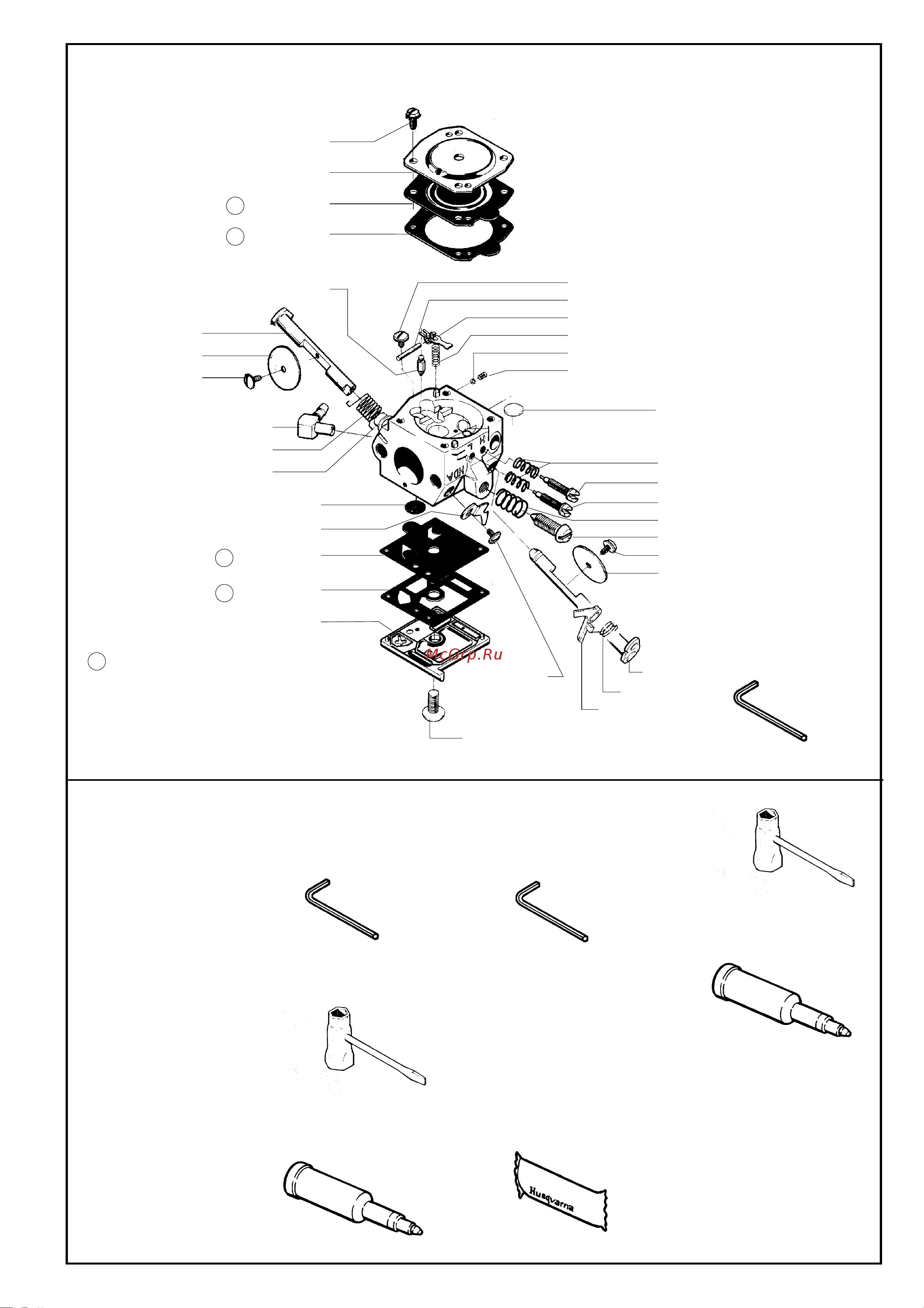Husqvarna 262 (1996) parts [6/7] Walbro hda 120