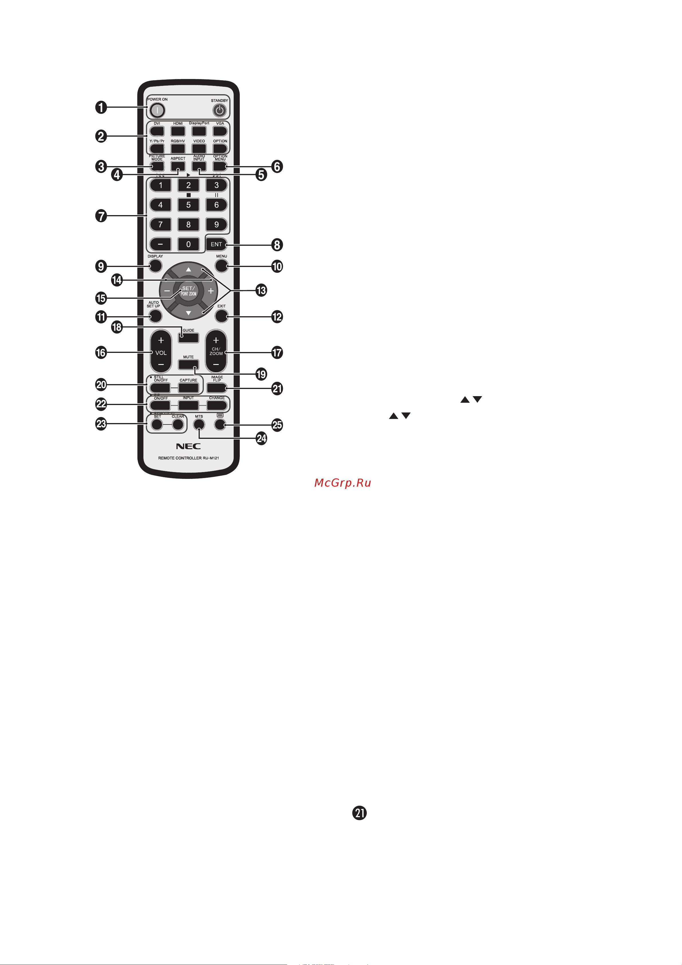 Nec MultiSync X464UN-2 [12/57] Wireless remote control optional