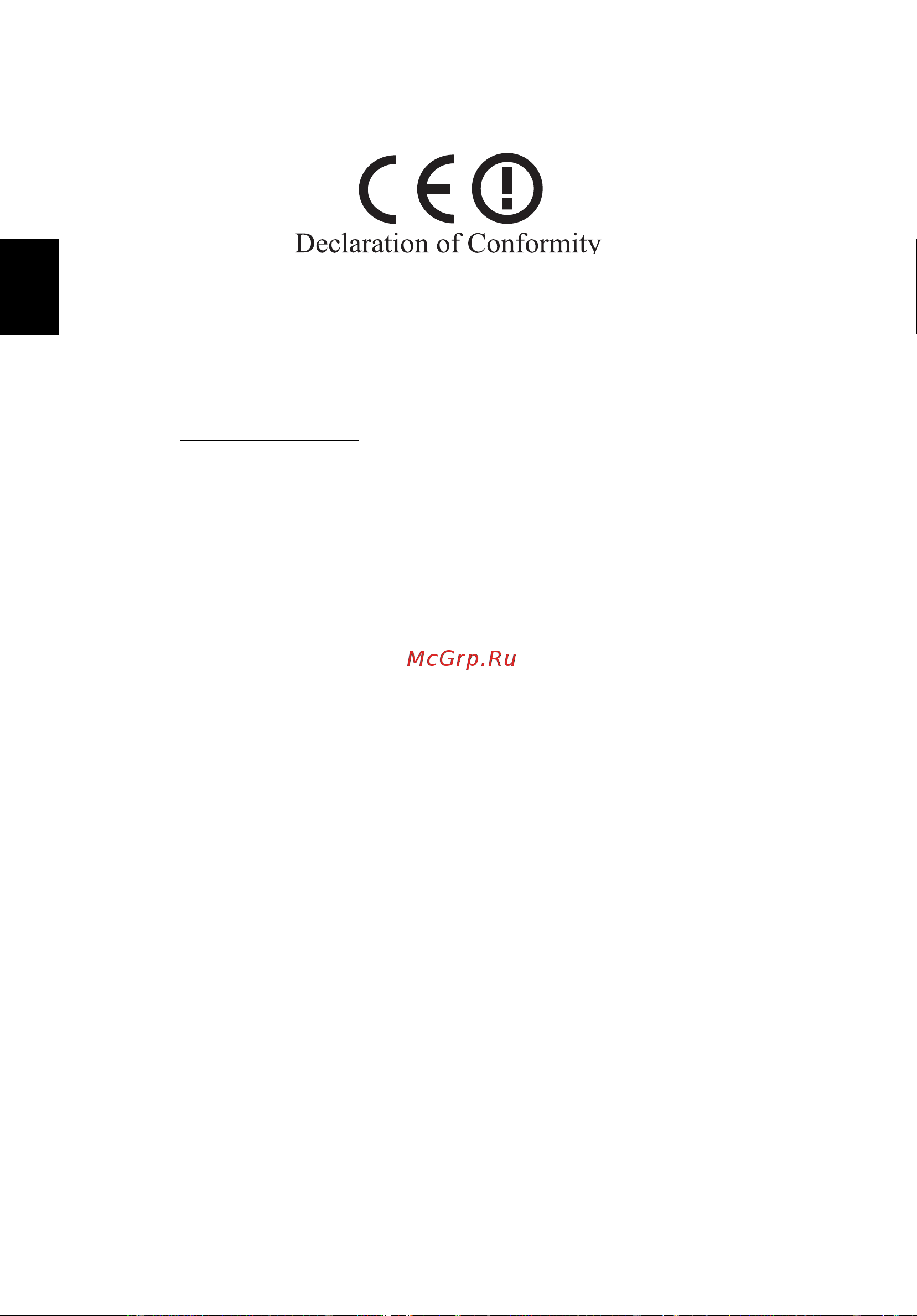 Acer TravelMate 6592 [106/106] Declaration of conformity for ce marking