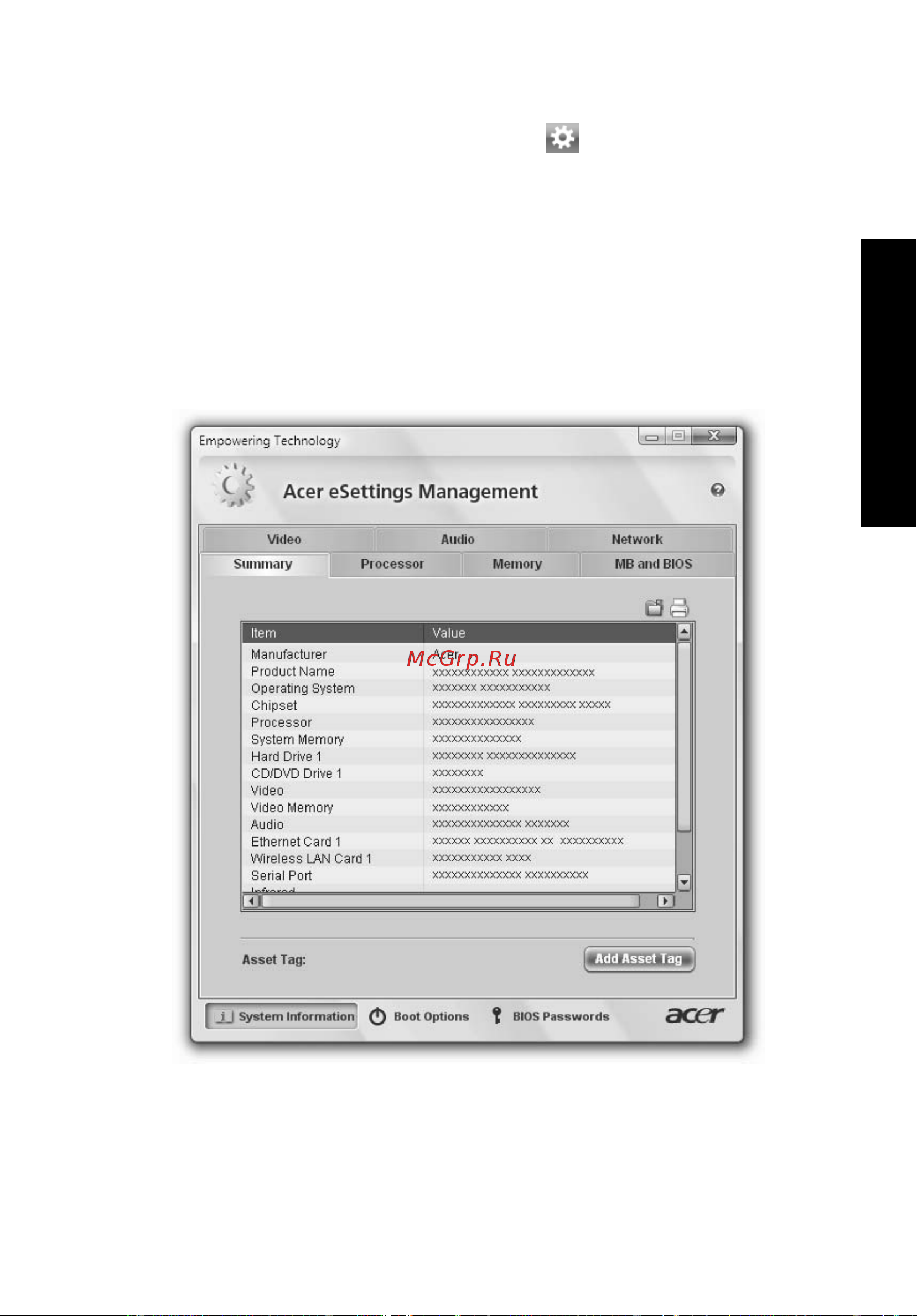 Acer TravelMate 6592 [35/106] Acer esettings management