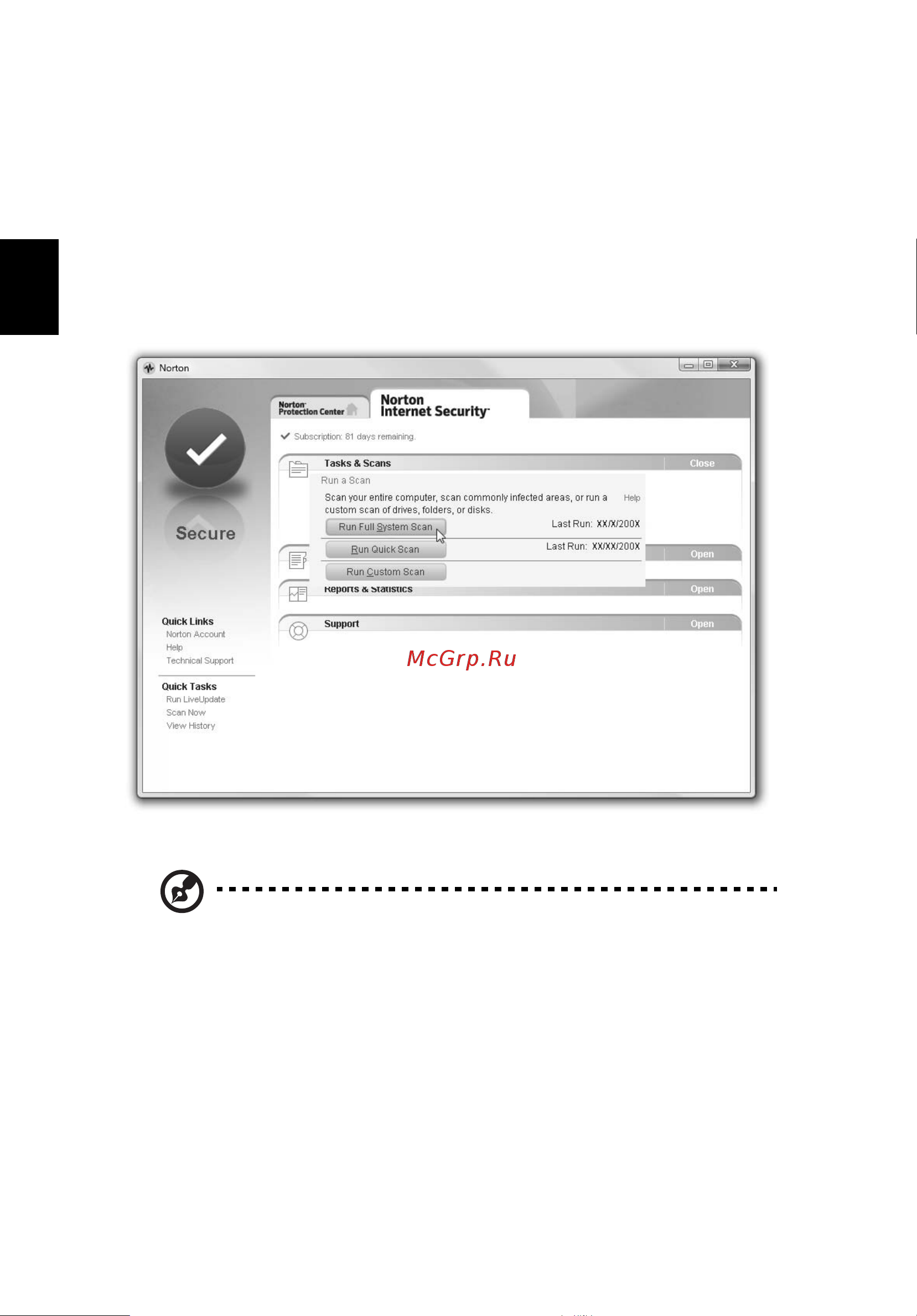 Acer TravelMate 6592 [70/106] Приложение norton internet security