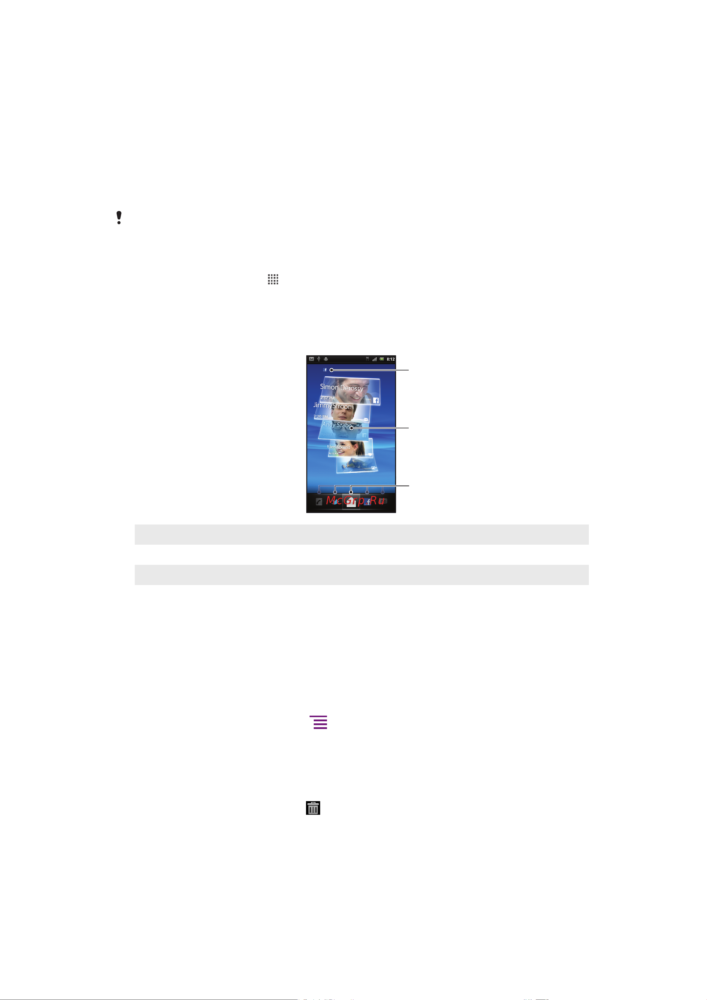SONY-ERICSSON SONY XPERIA neo [45/114] Основной экран timescape