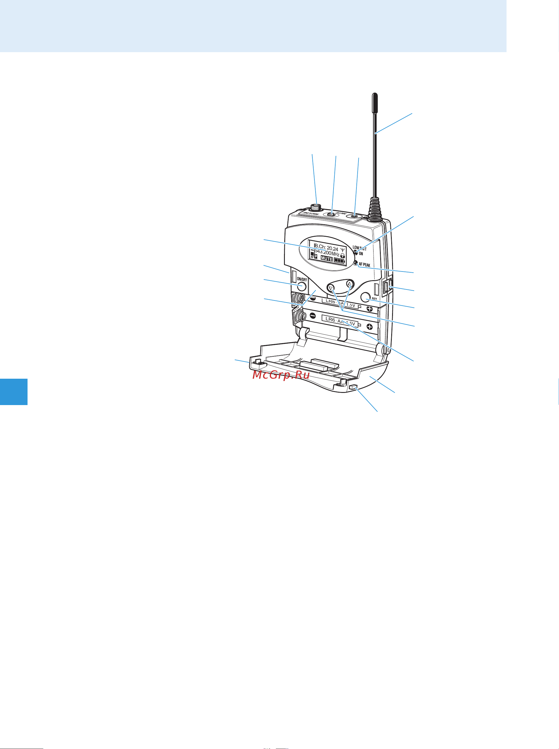Sennheiser EW 352-G3-B-X [11/40] Общий вид миниатюрного передатчика sk 300