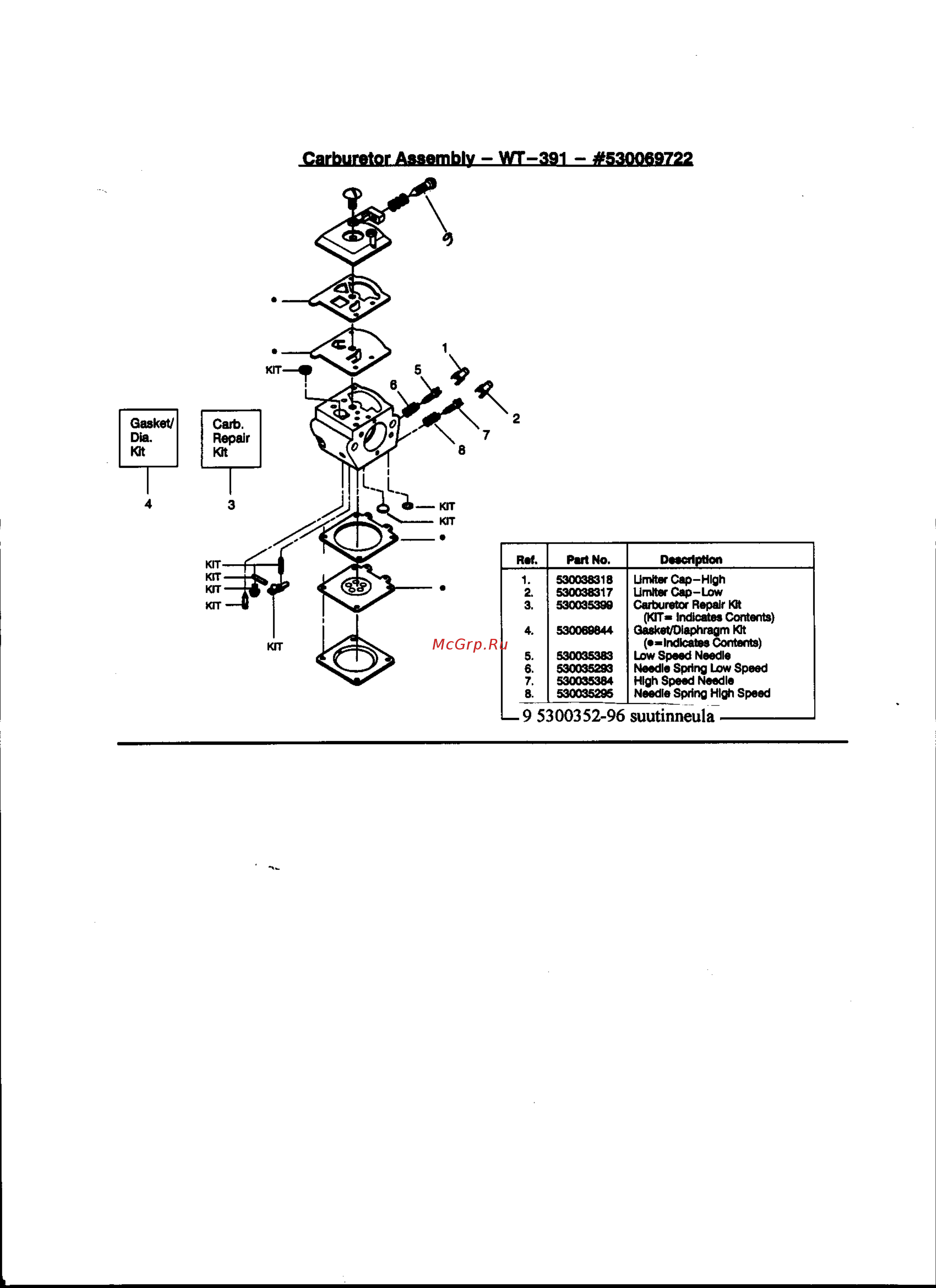 Husqvarna 351 (1997) parts Руководство по эксплуатации онлайн [3/3] 782185