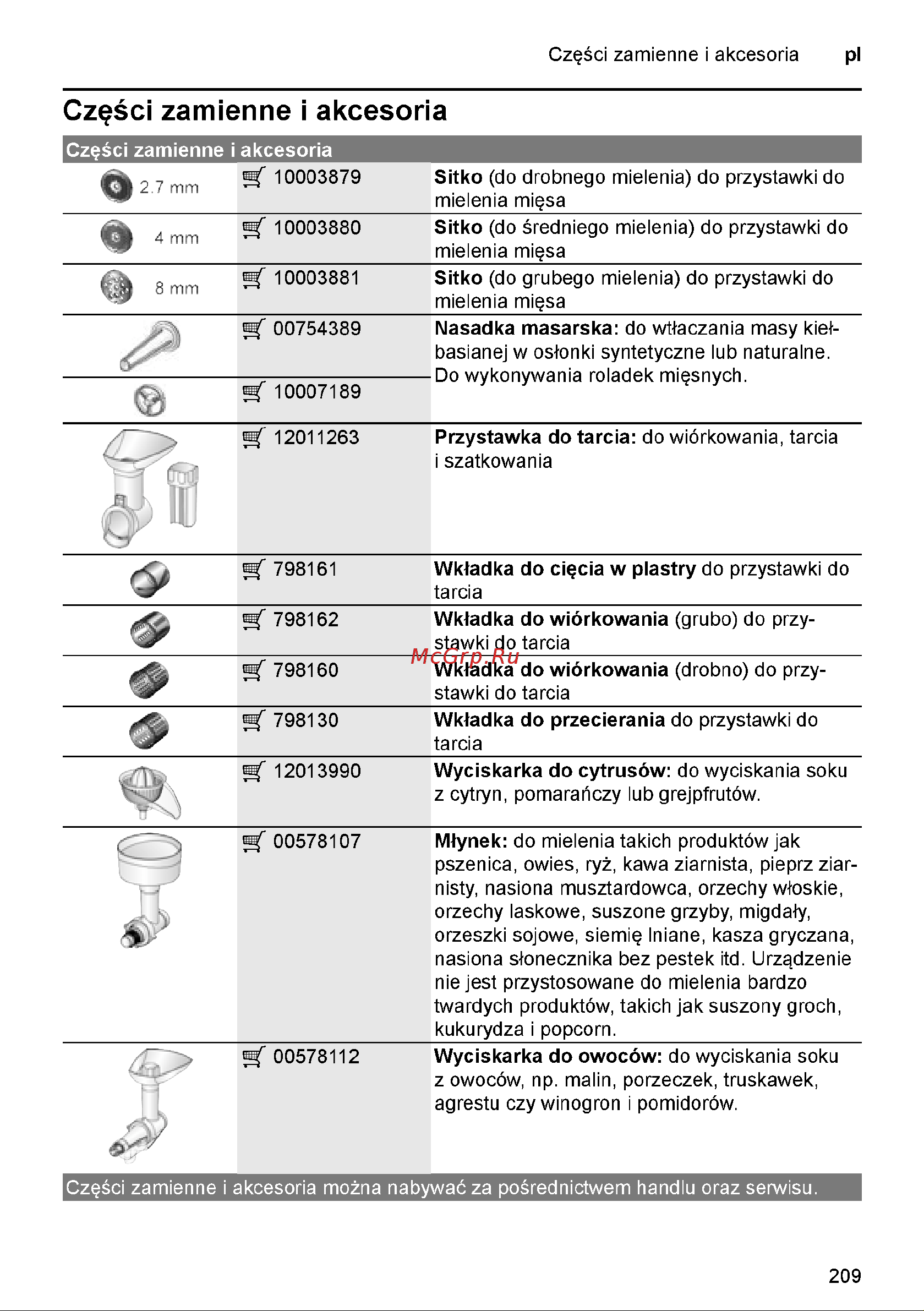 Bosch MFW3X10W Руководство по эксплуатации онлайн [209/277] 782403