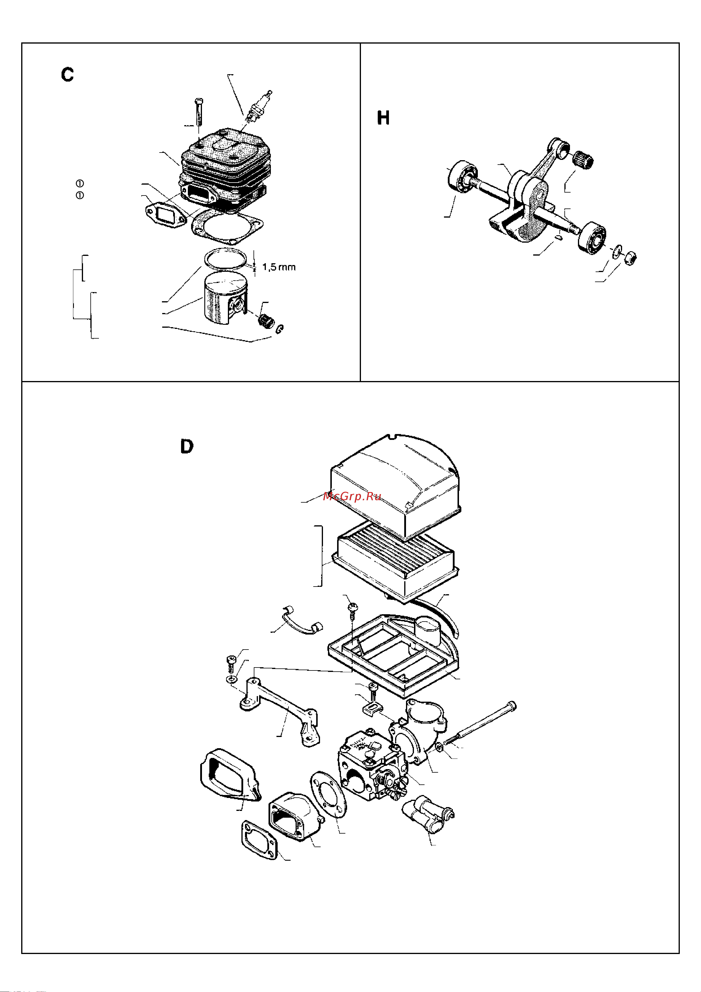 Husqvarna 268 (1989) parts Руководство по эксплуатации онлайн [3/9] 782469