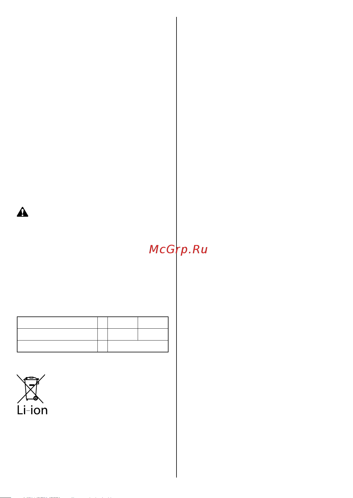Oleo-Mac CRG [37/88] Bi 2 5 bi 5 0 akünün kapasitesi ah 2 5 5 0 voltaj v 40