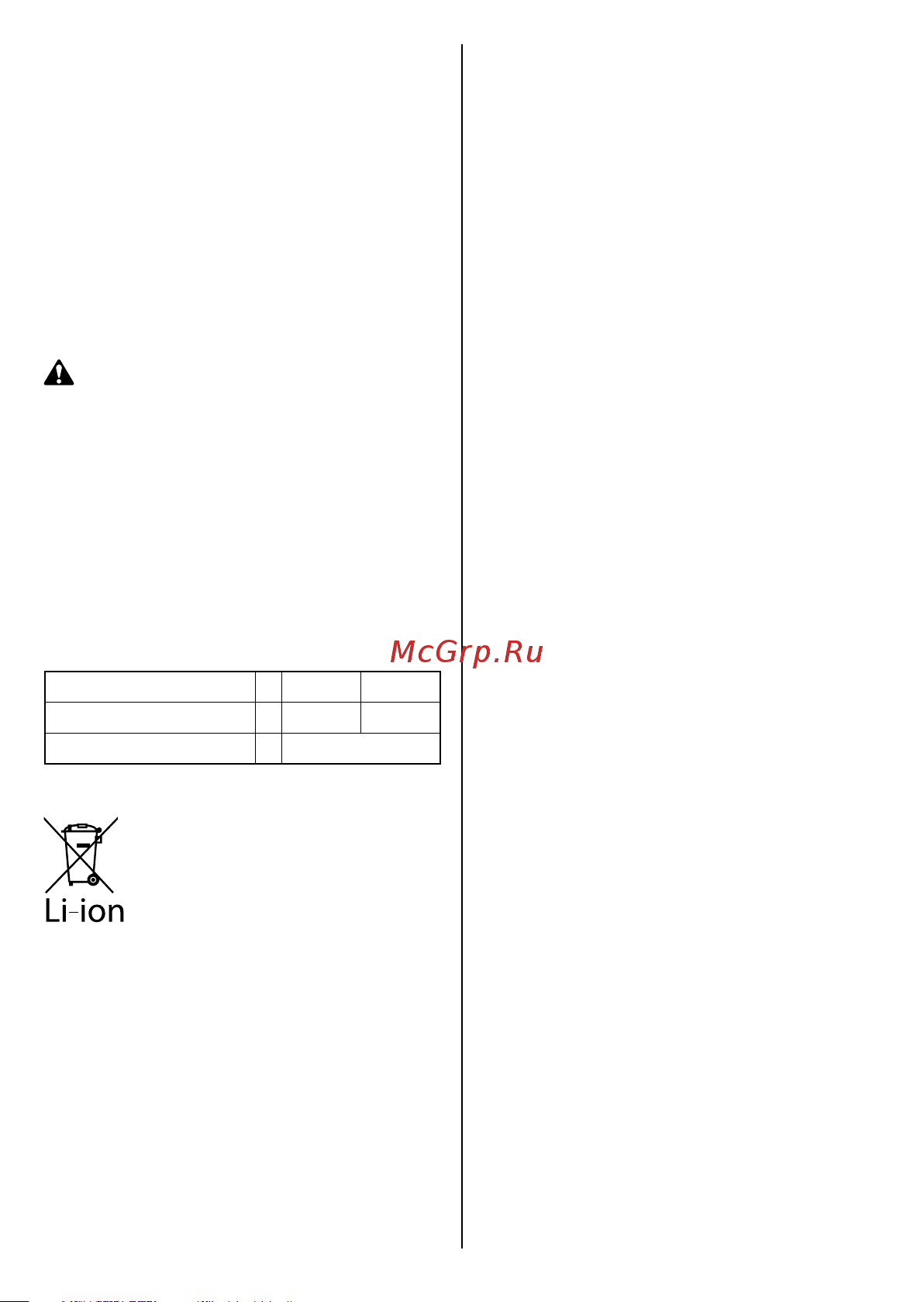 Oleo-Mac CRG [45/88] Bi 2 5 bi 5 0 kapacita batérie ah 2 5 5 0 menovité napätie v 40