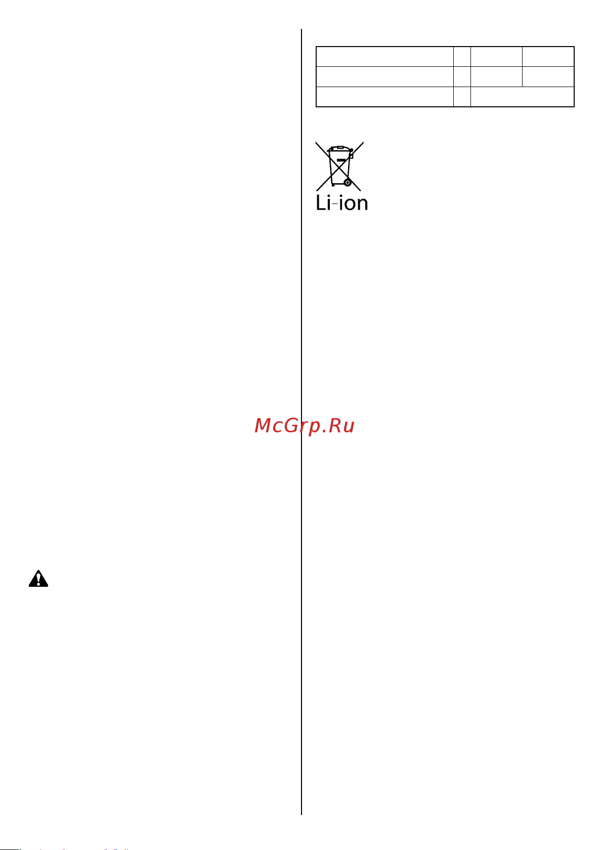 Oleo-Mac CRG [49/88] Bi 2 5 bi 5 0 емкость аккумулятора ah 2 5 5 0 напряжение v 40