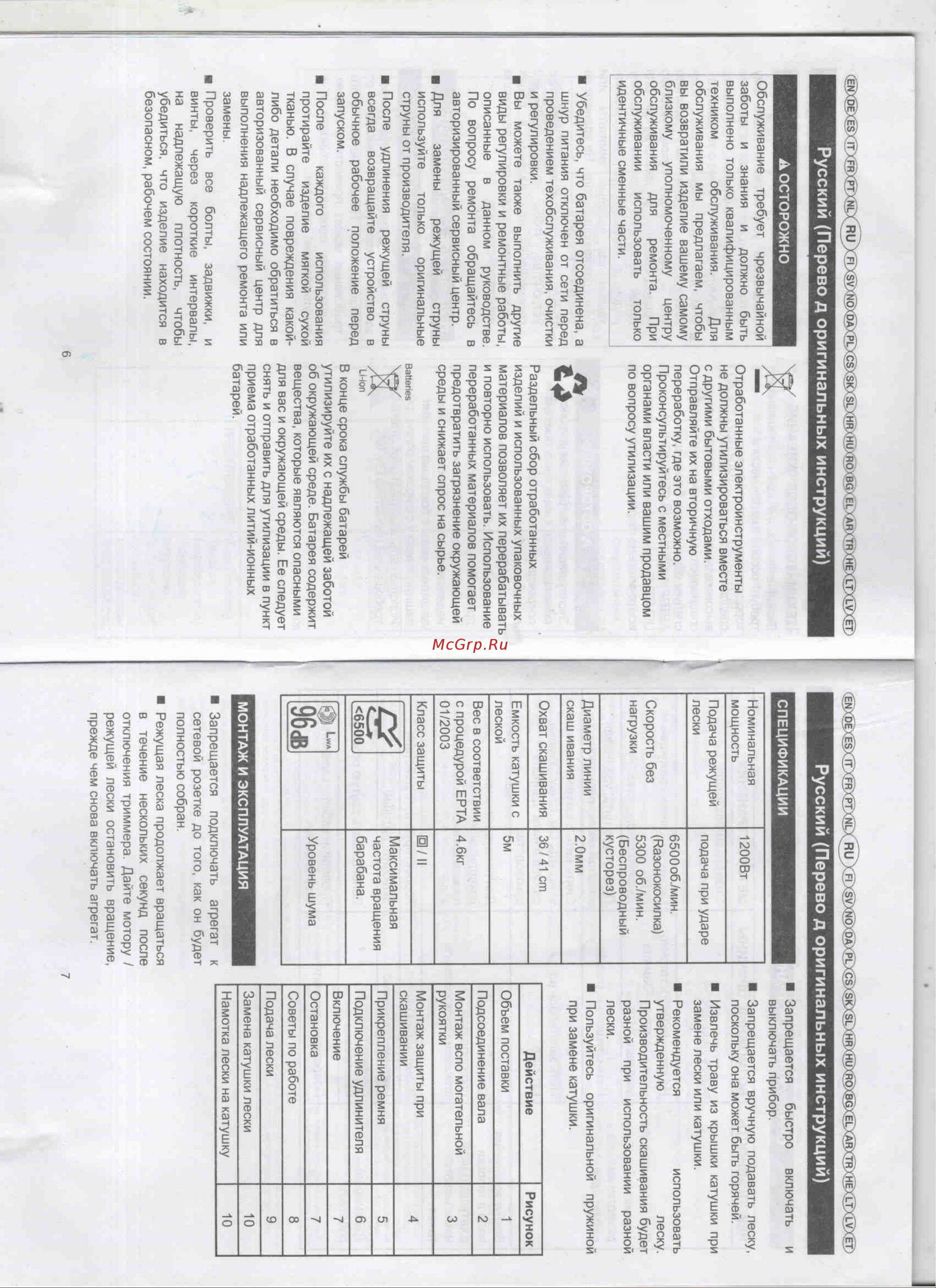 Greenworks GC82BCK25 (2101707UA) Руководство по эксплуатации онлайн [6/7] 782503