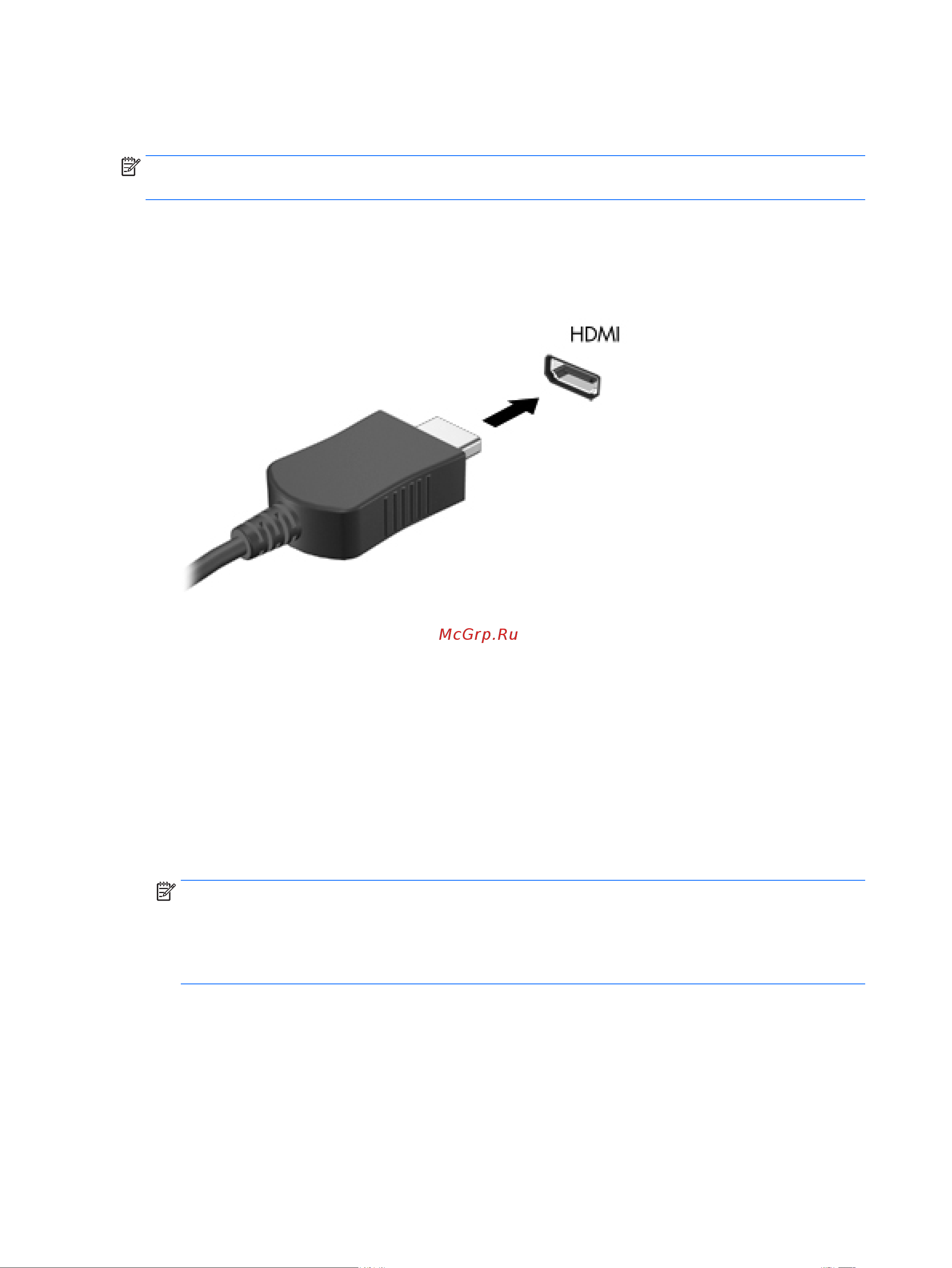 HP Pavilion 14-ac100ur N7H93EA [36/80] Подключение видеоустройств с помощью кабеля hdmi только на некоторых моделях