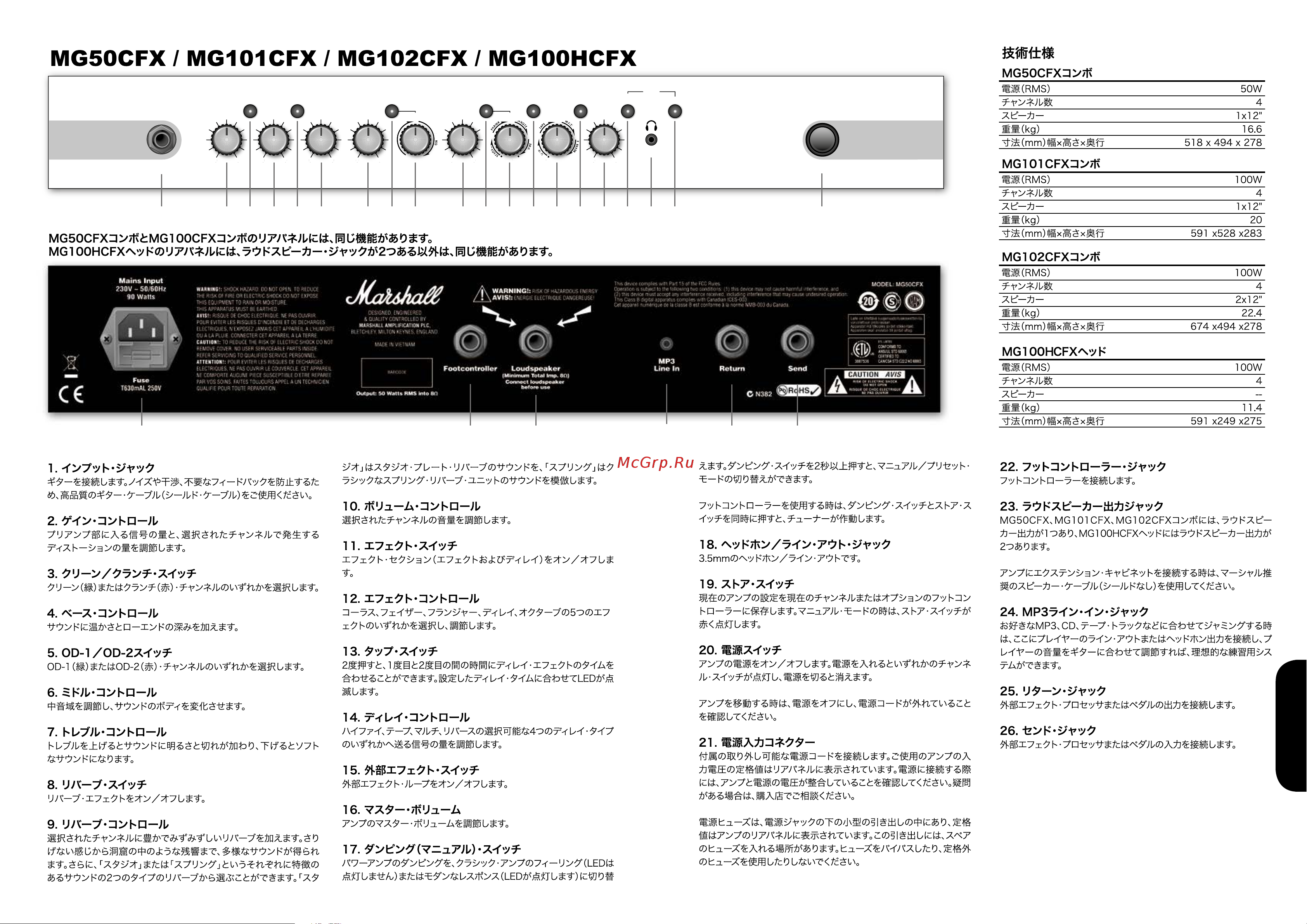 Marshall MG30CFX [24/27] Japanese