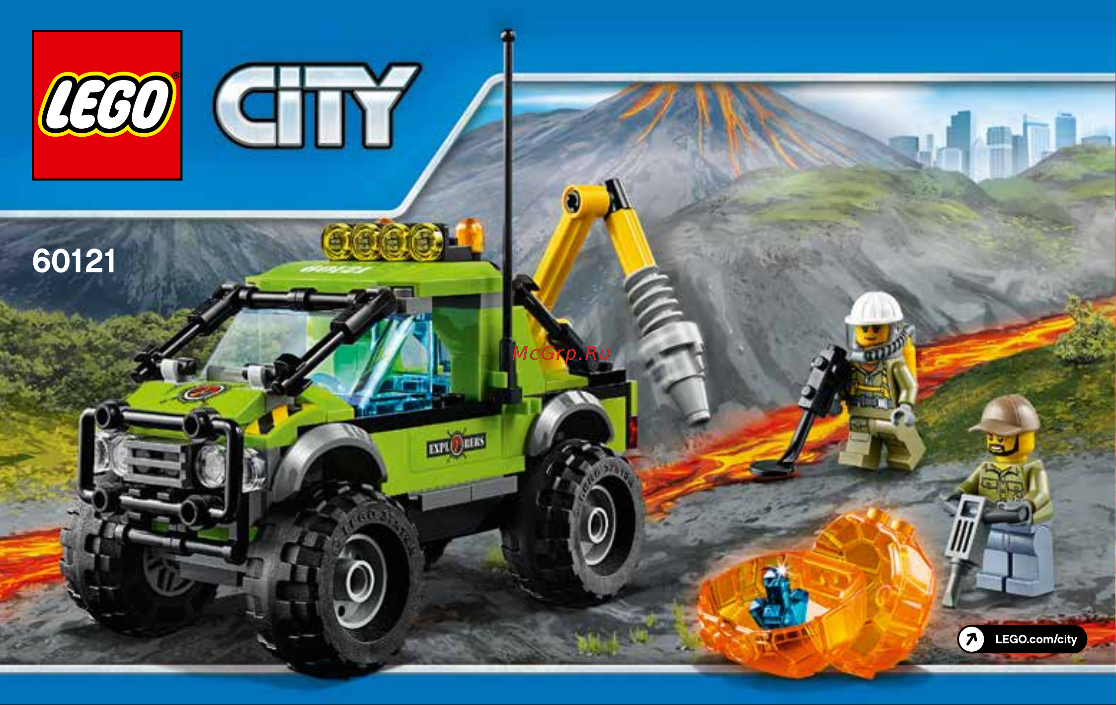 Lego City 60121 Volcano Exploration Truck (Грузовик Исследователей Вулканов) Руководство по эксплуатации онлайн