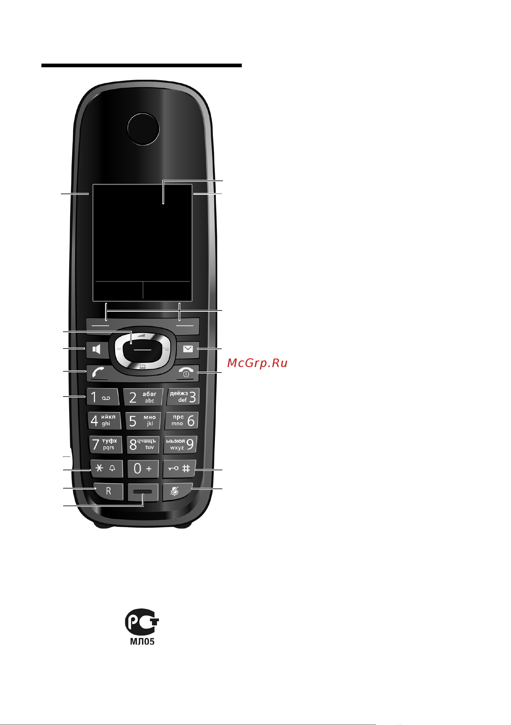 GIGASET COMMUNICATIONS GMBH GIGASET C59H [61/120] The handset at a glance