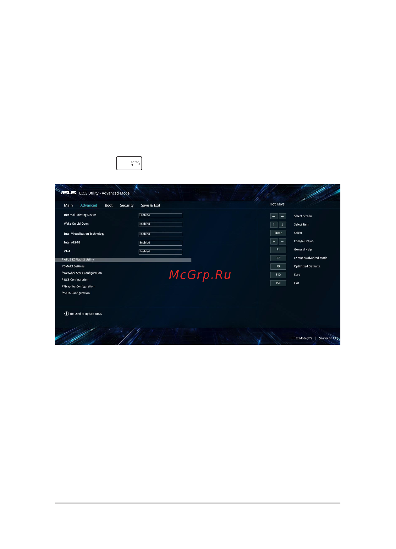Asus ROG GL753VE-GC152 (90NB0DN2-M03370) [72/118] Для обновления bios выполните следующее