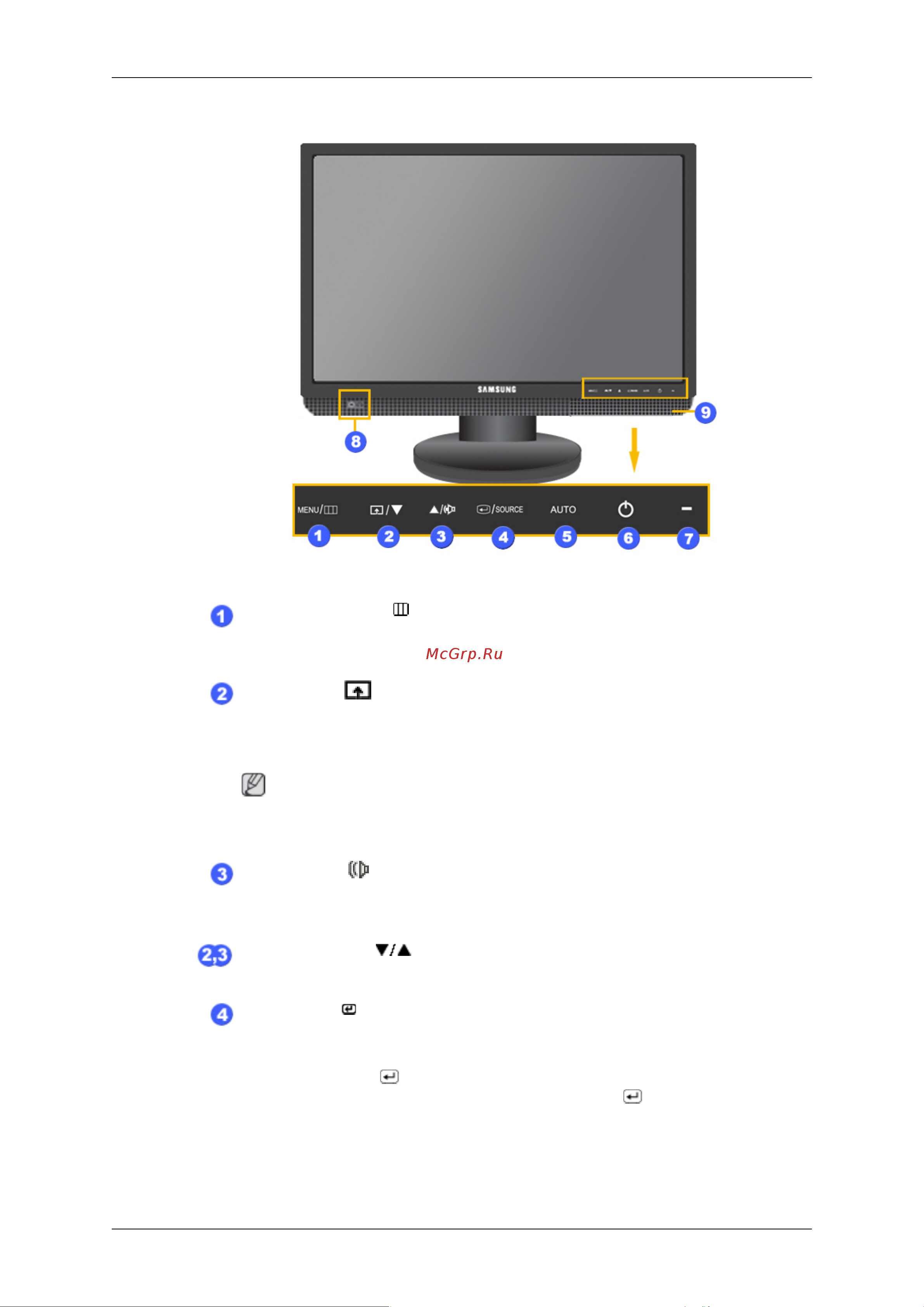 Samsung 2043WM [11/77] Вид спереди