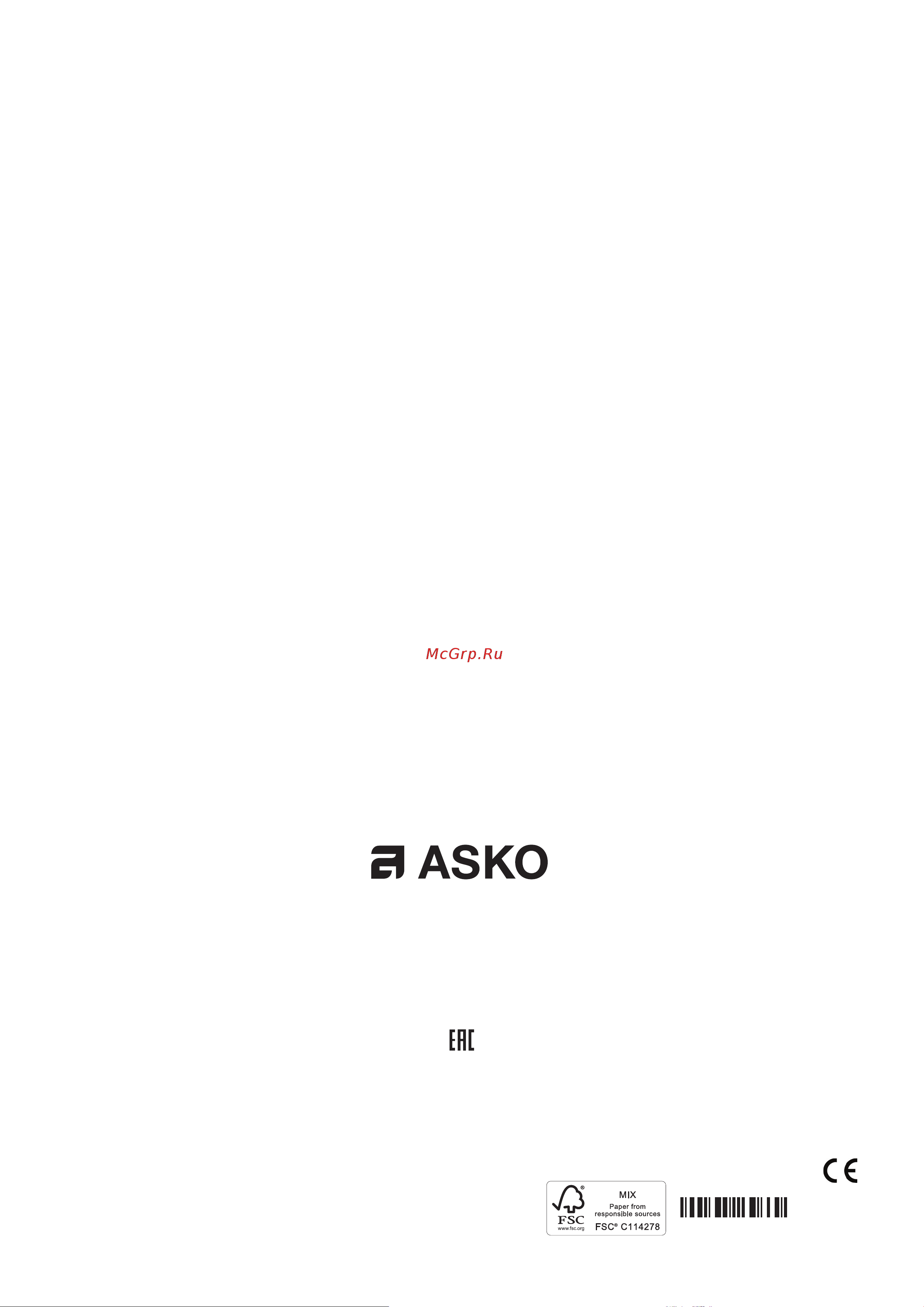 Asko T211H.W [52/52] Gorenje partizanska 12 3320 velenje slovenija www asko com