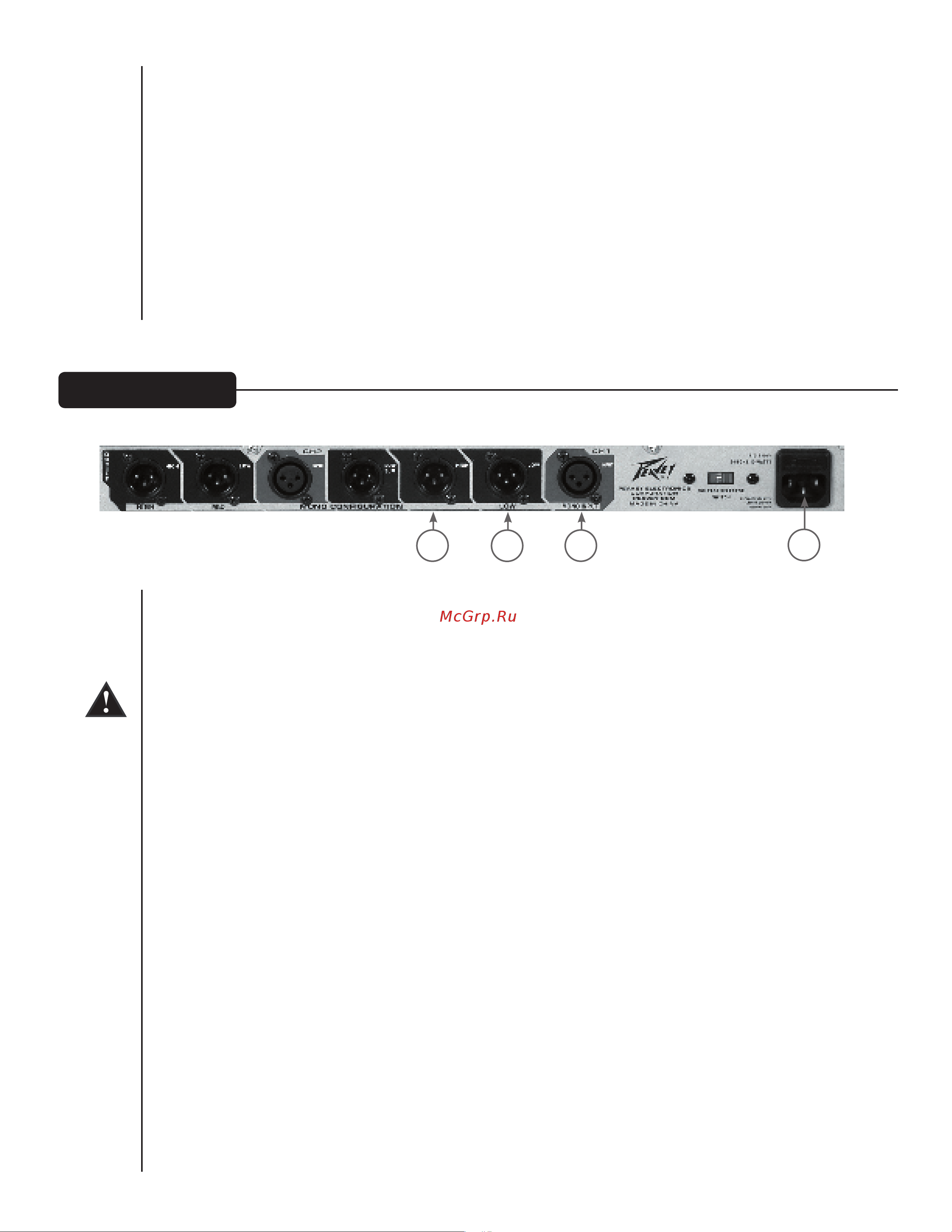 Peavey PV 23XO [10/52] Crossover selector control channel 2 lows highs 11