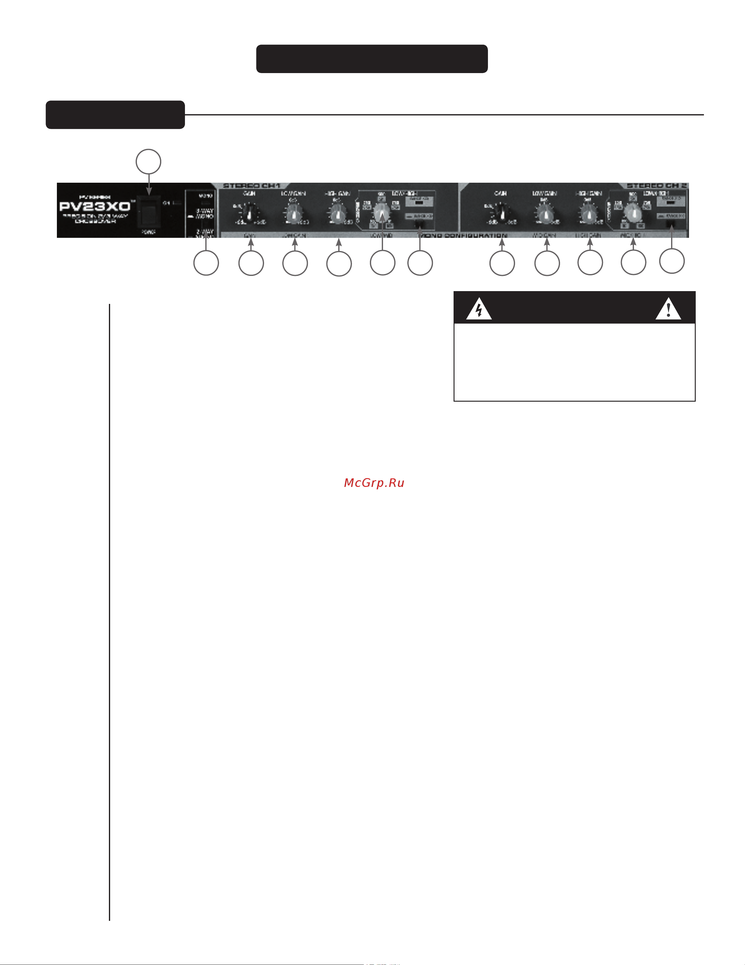 Peavey PV 23XO [12/52] Warning