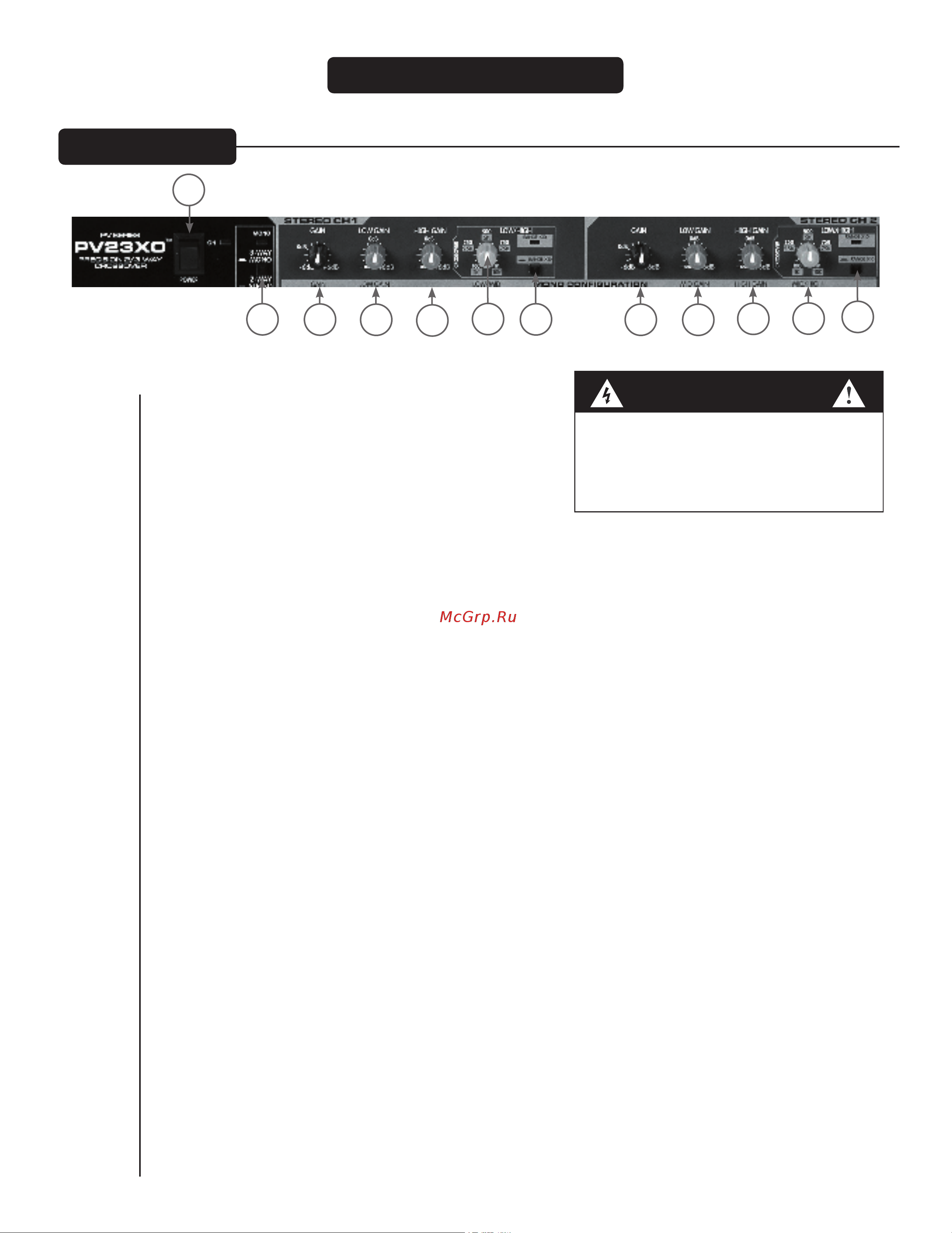 Peavey PV 23XO [9/52] Warning