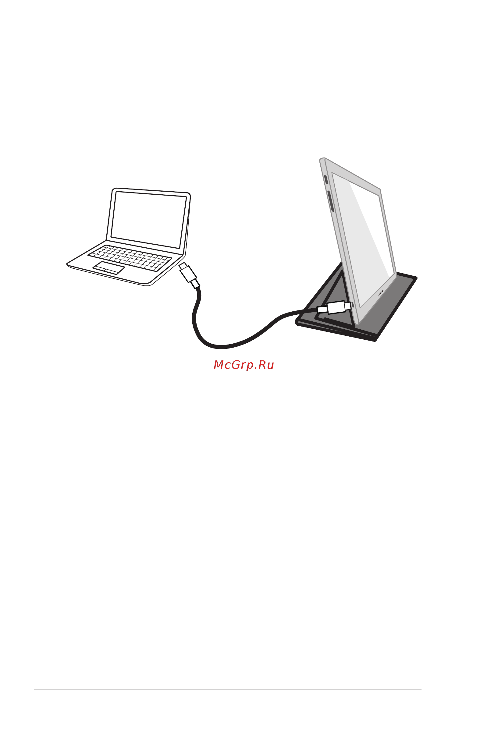 Asus MB169C+ [12/24] Подключение usb кабеля с разъемом типа c