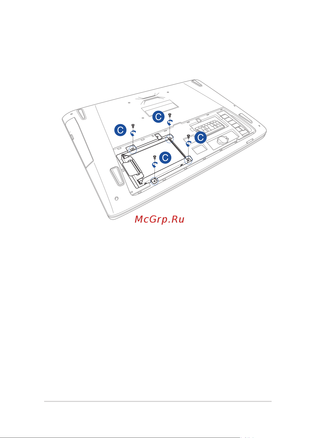 Asus GL752VW-T4356T 90NB0A42-M04910 [84/130] C открутите винты крепящие корзину с жестким диском в отсеке