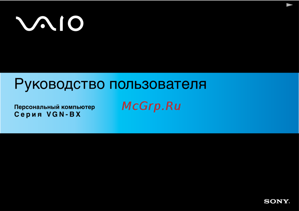 Sony VAIO VGN-BX295XP Руководство по эксплуатации