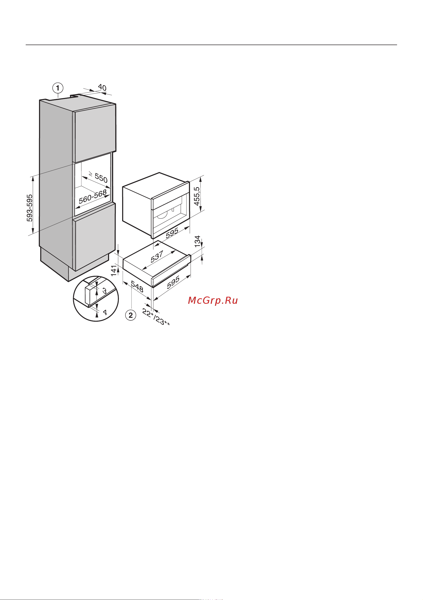 Miele EVS6114 CLST [44/56] Einbaumaße