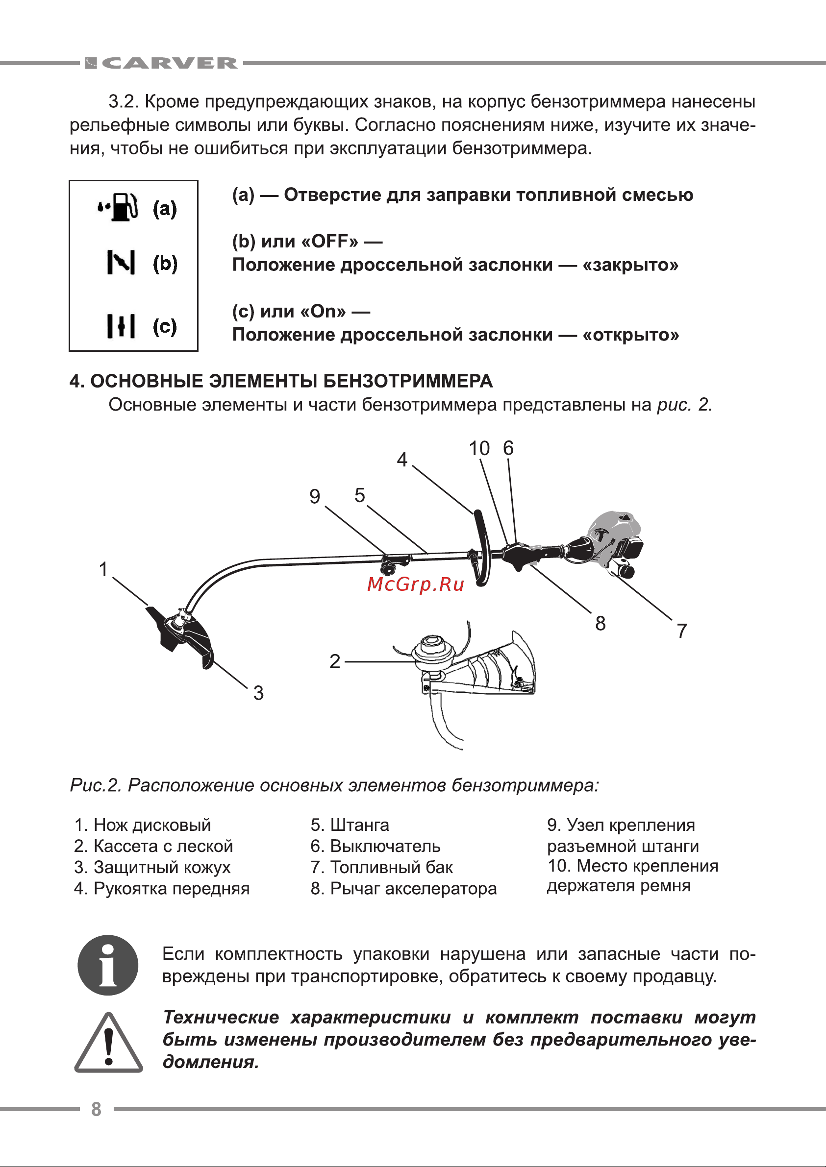 ООО УРАЛОПТИНСТРУМЕНТ CARVER GBC-025B Руководство по эксплуатации онлайн [8/24] 782862