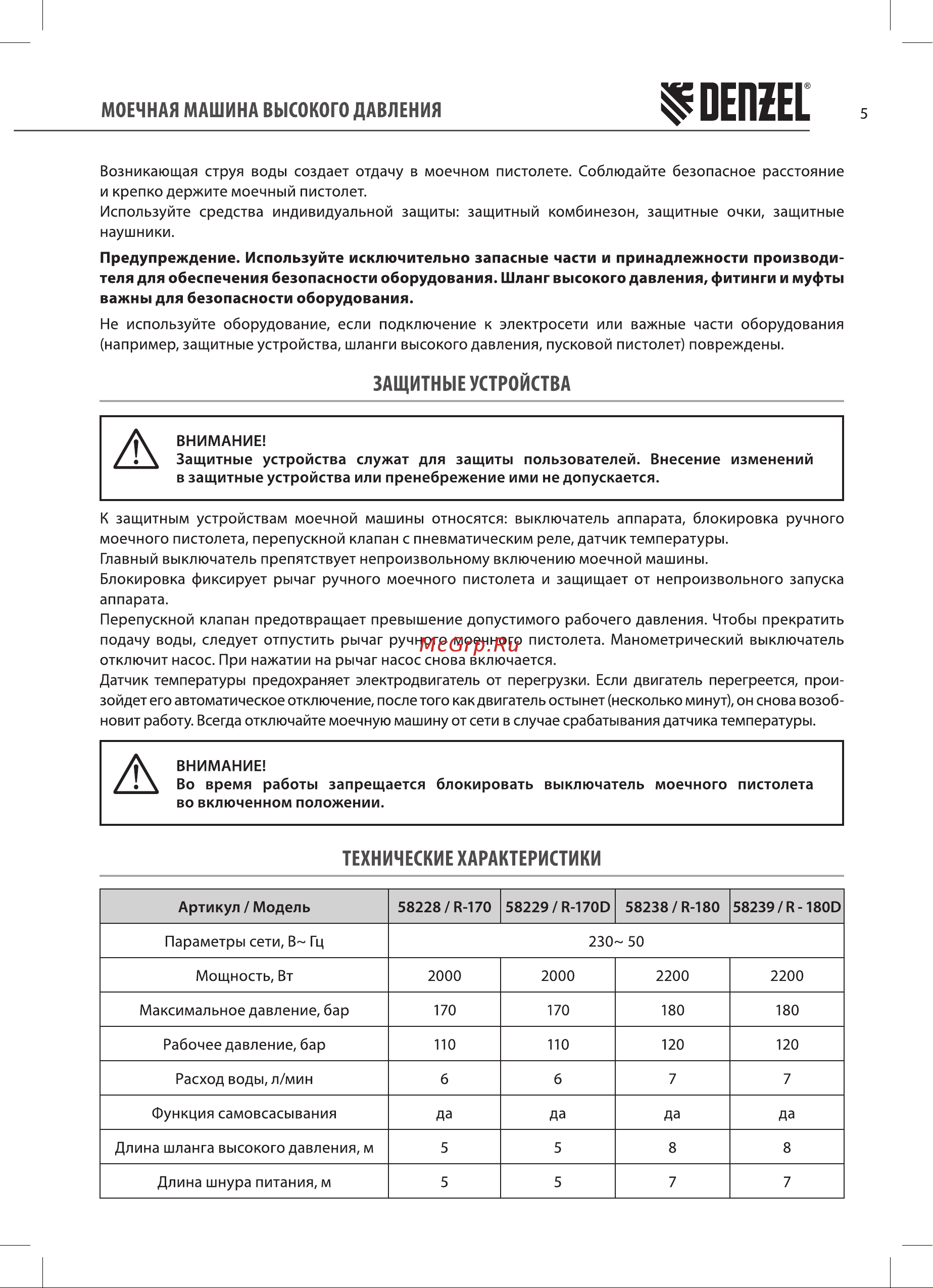 Denzel R-170D с барабаном 58229 Инструкция по эксплуатации онлайн [5/18] 822700