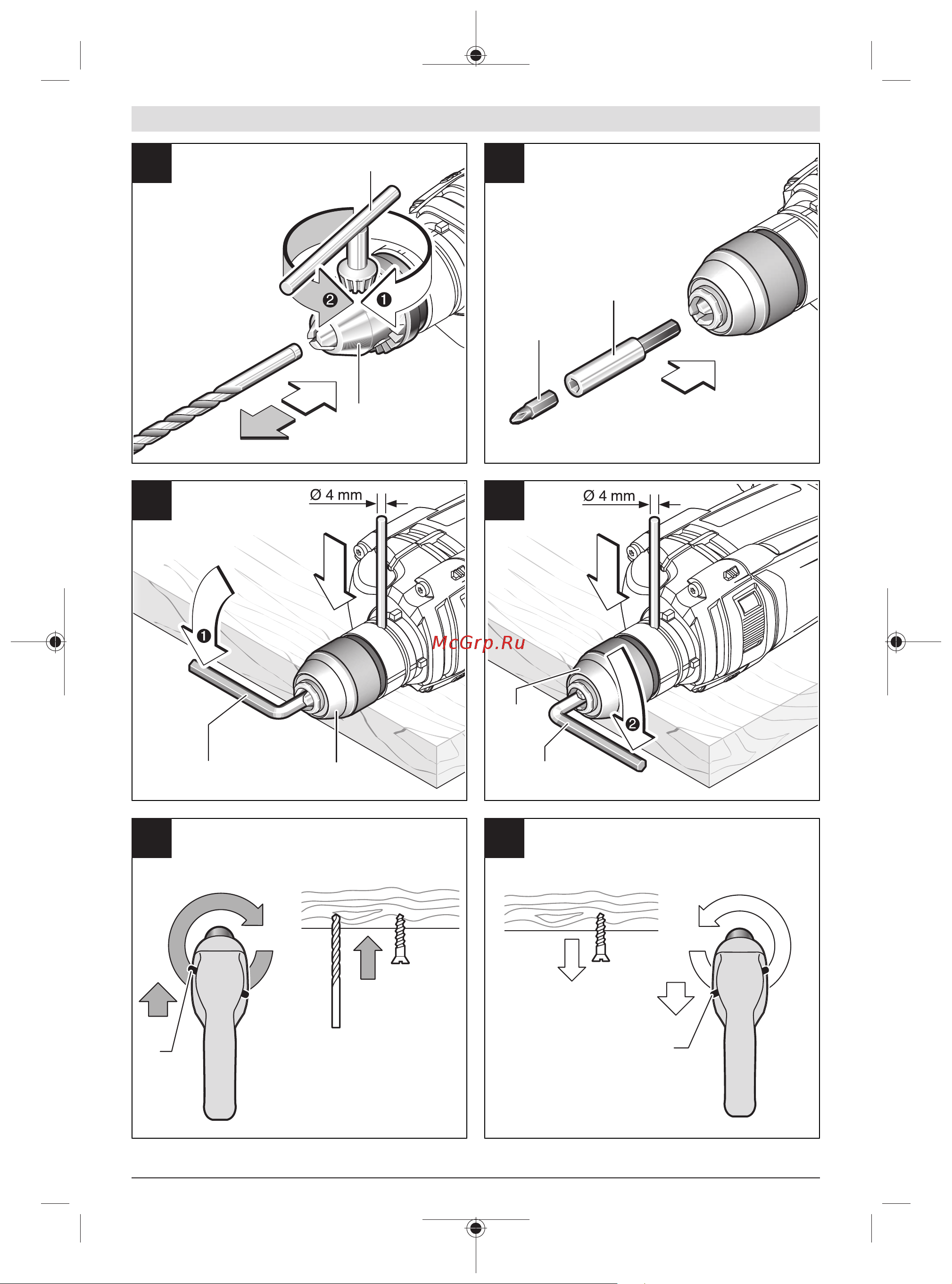 Bosch GSB 16 RE Professional (060114E500) Руководство по эксплуатации онлайн [4/0] 639658