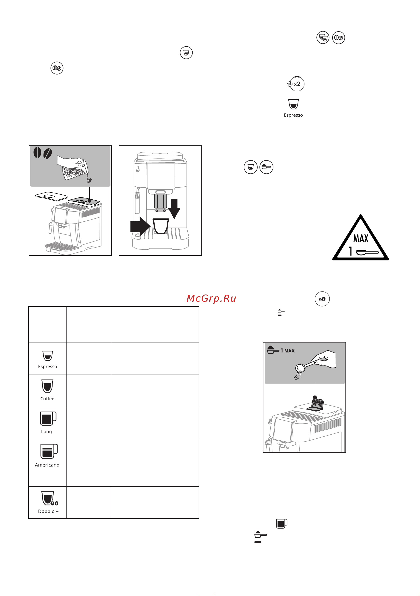 Delonghi ECAM220.21.WW [67/0] Kávy použ