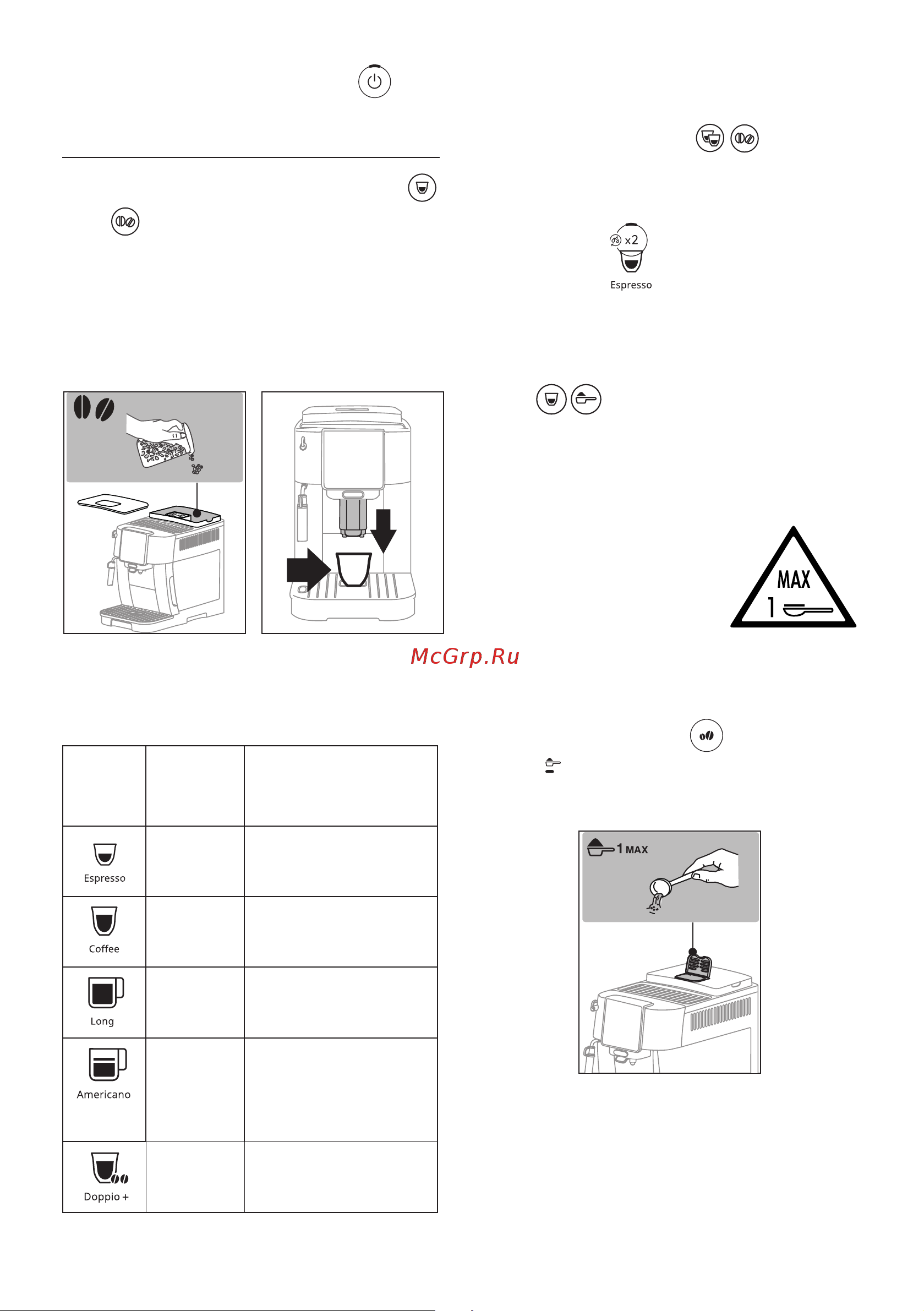 Delonghi ECAM220.22.GB [85/100] Kávy s použití