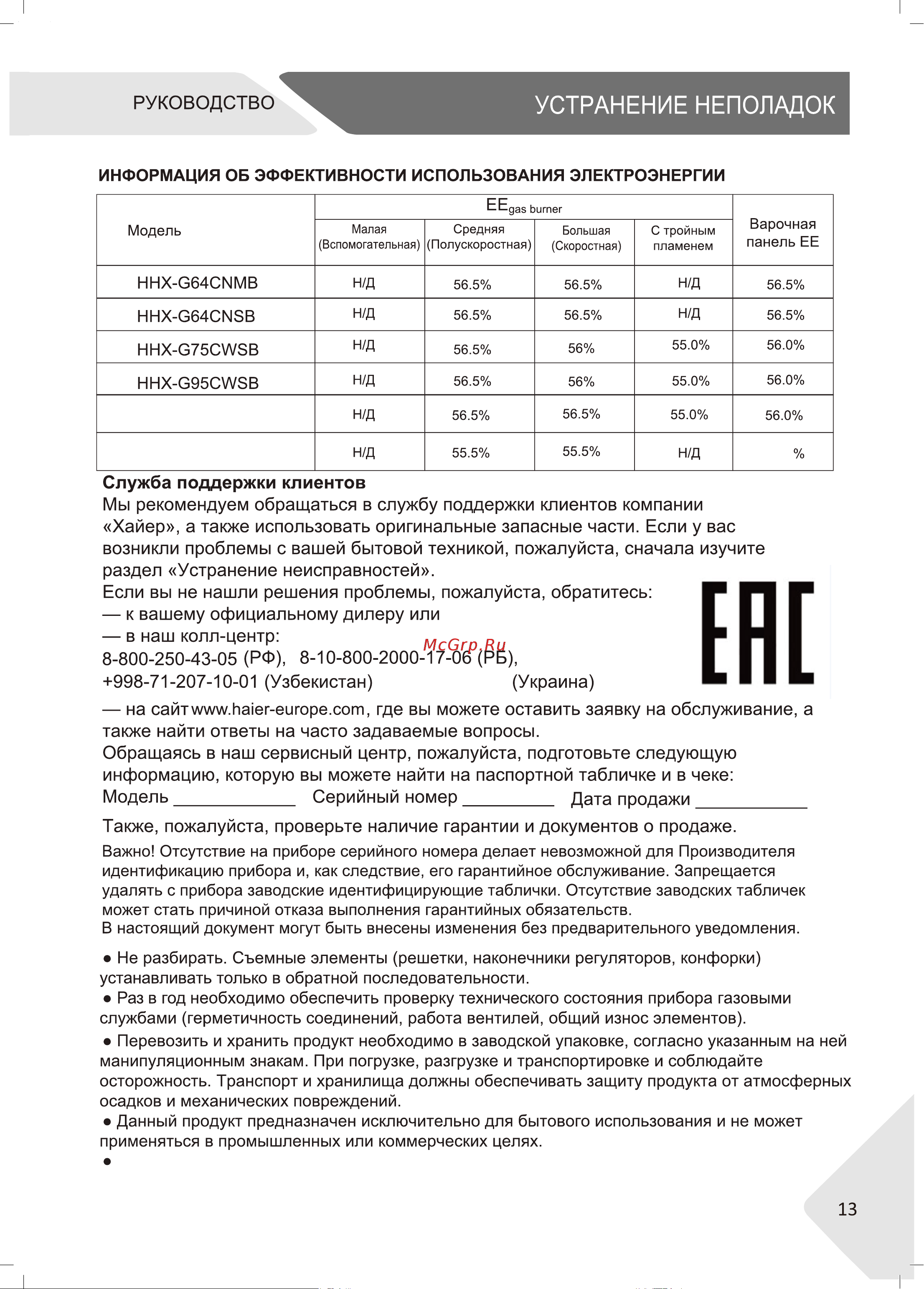 Haier HHX-G53CNSB черная [13/0] 800 308 989