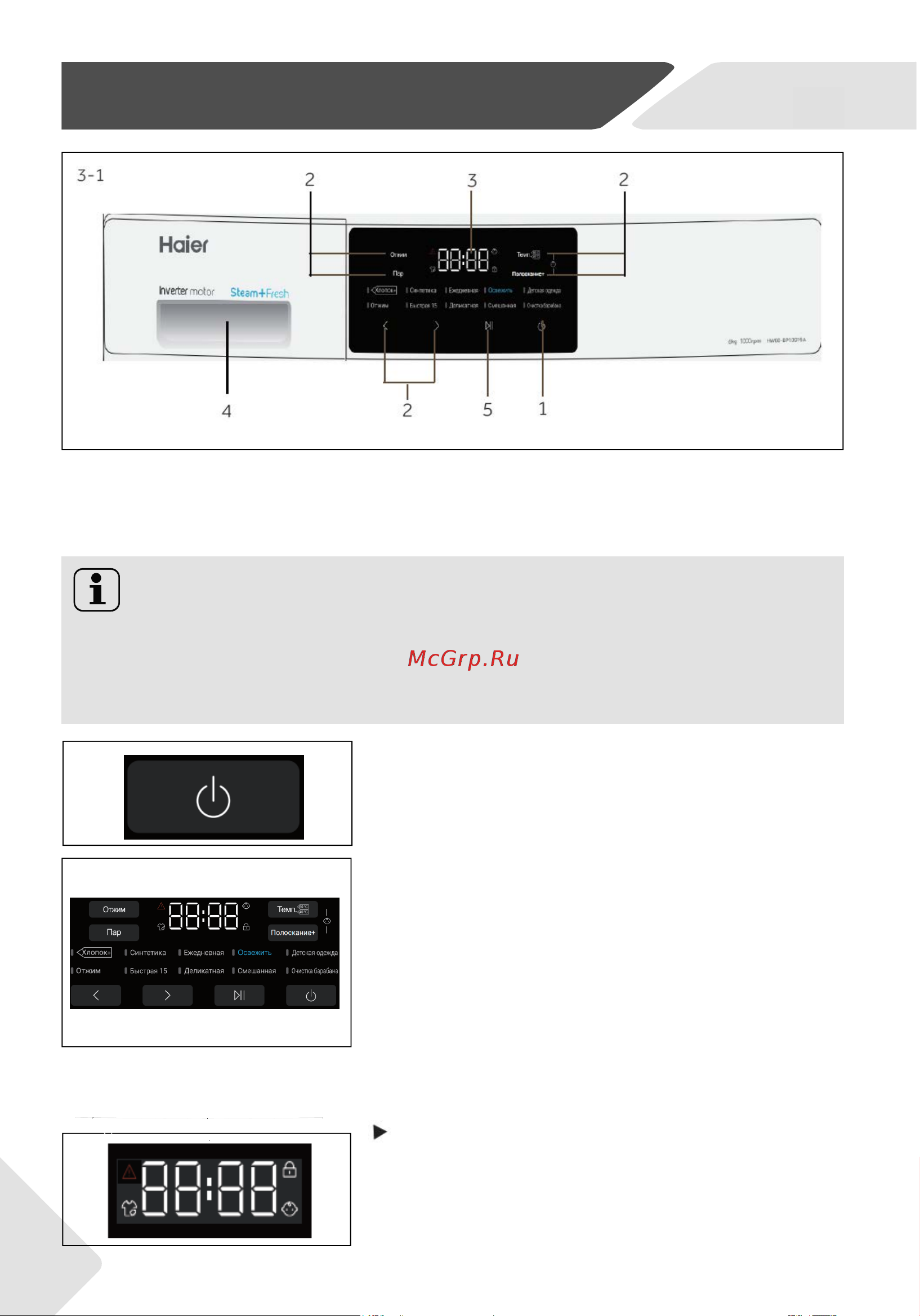 Haier HW60-BP12919AS [8/100] Панель управления