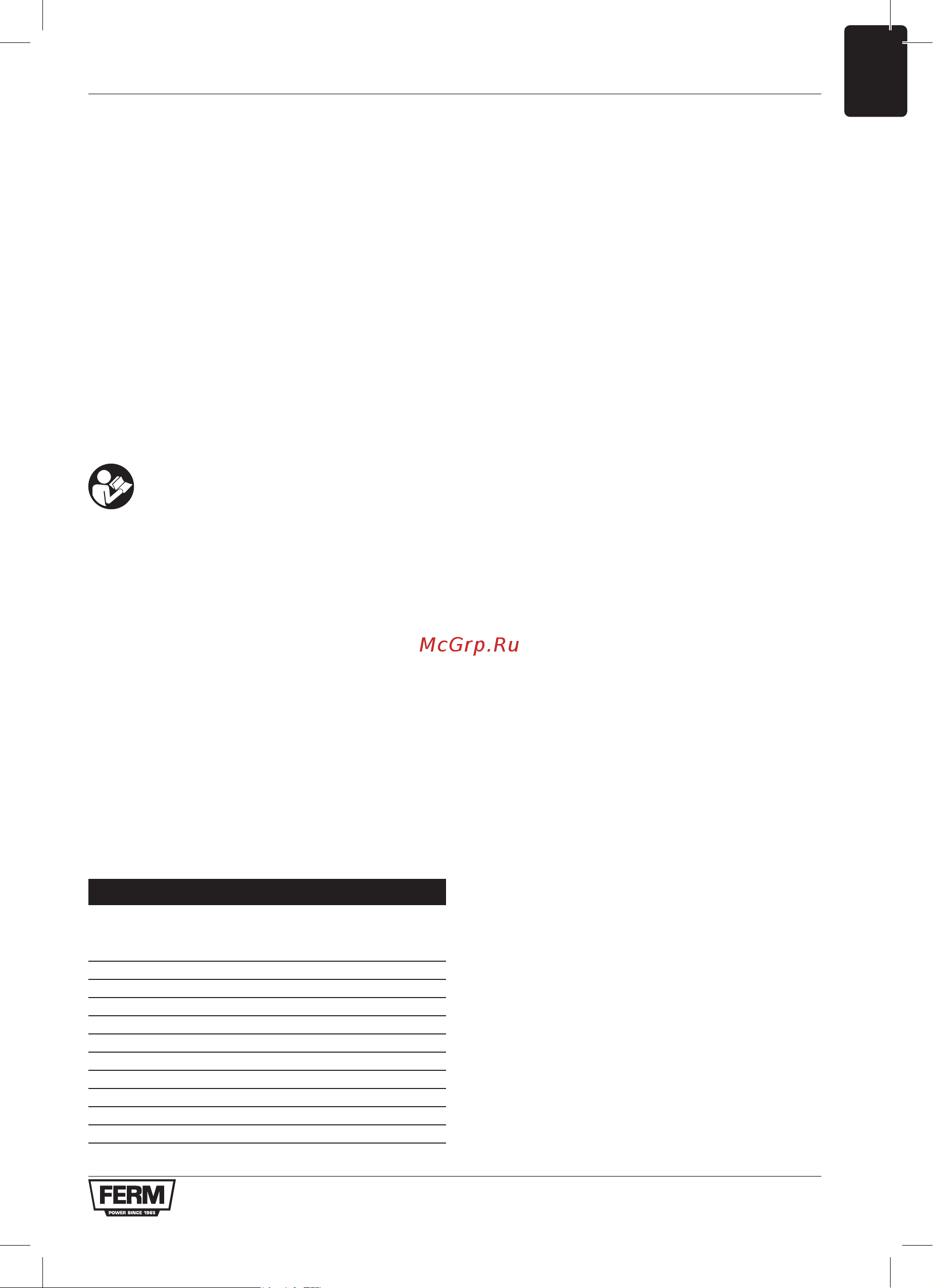 FERM CSM1043 [5/148] Machine data