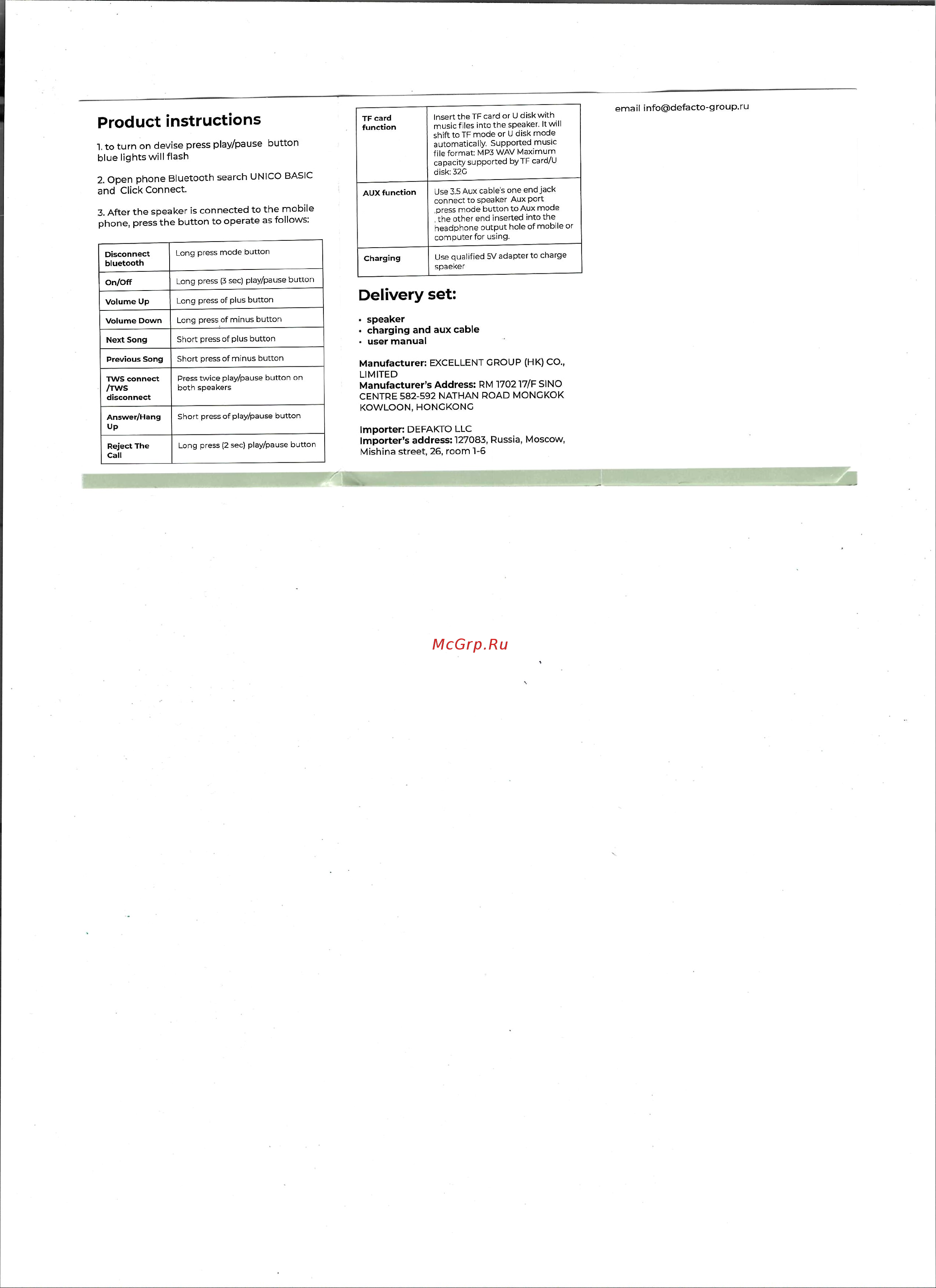 Unico WSBSUNC Руководство по эксплуатации онлайн [4/4] 784127