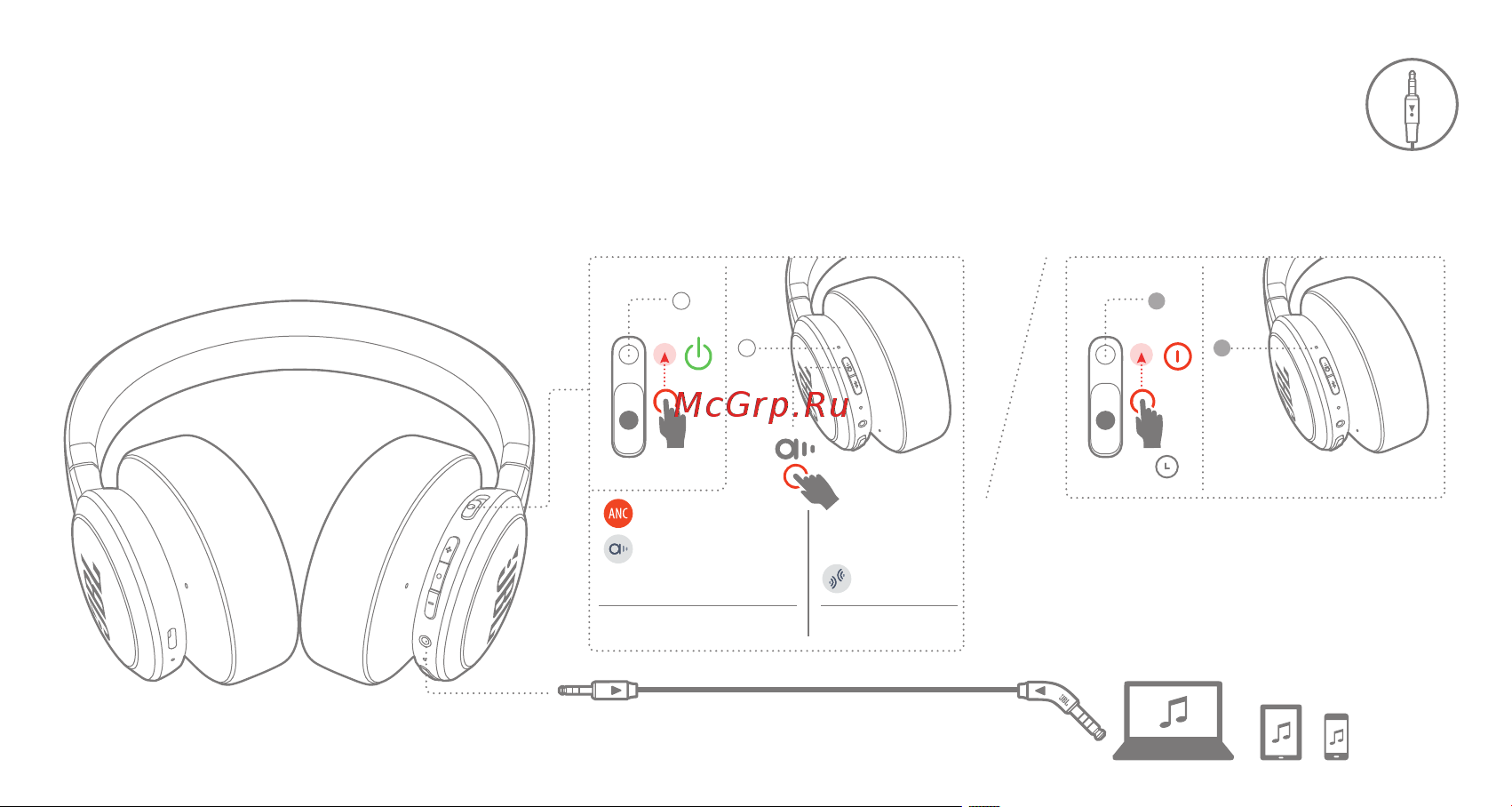 JBL Live 660NC Blue [11/28] Wired listening mode