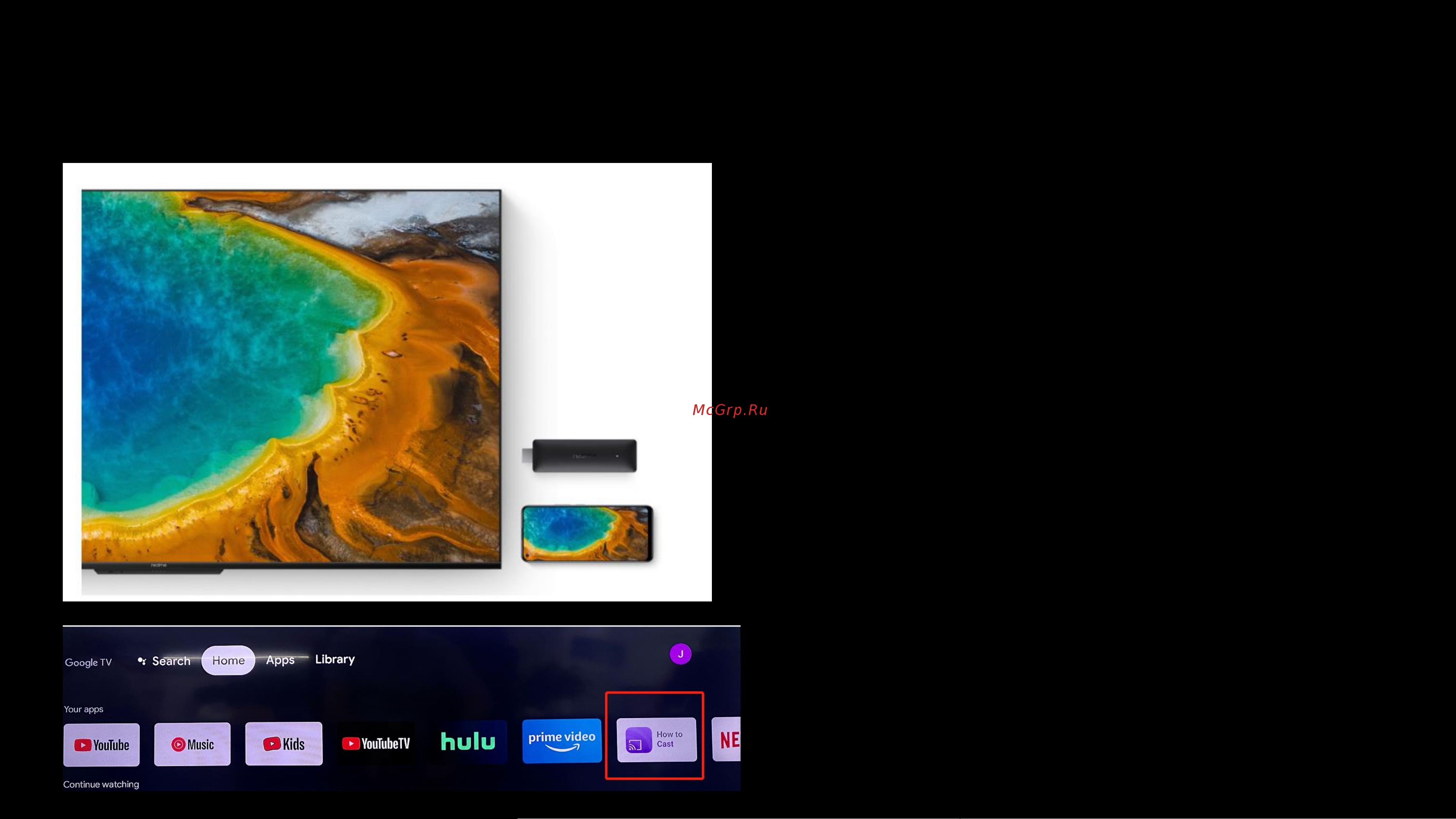 Realme 4K Smart Google TV Stick Black (RMV2105), хороший [11/0] Chromecast built in