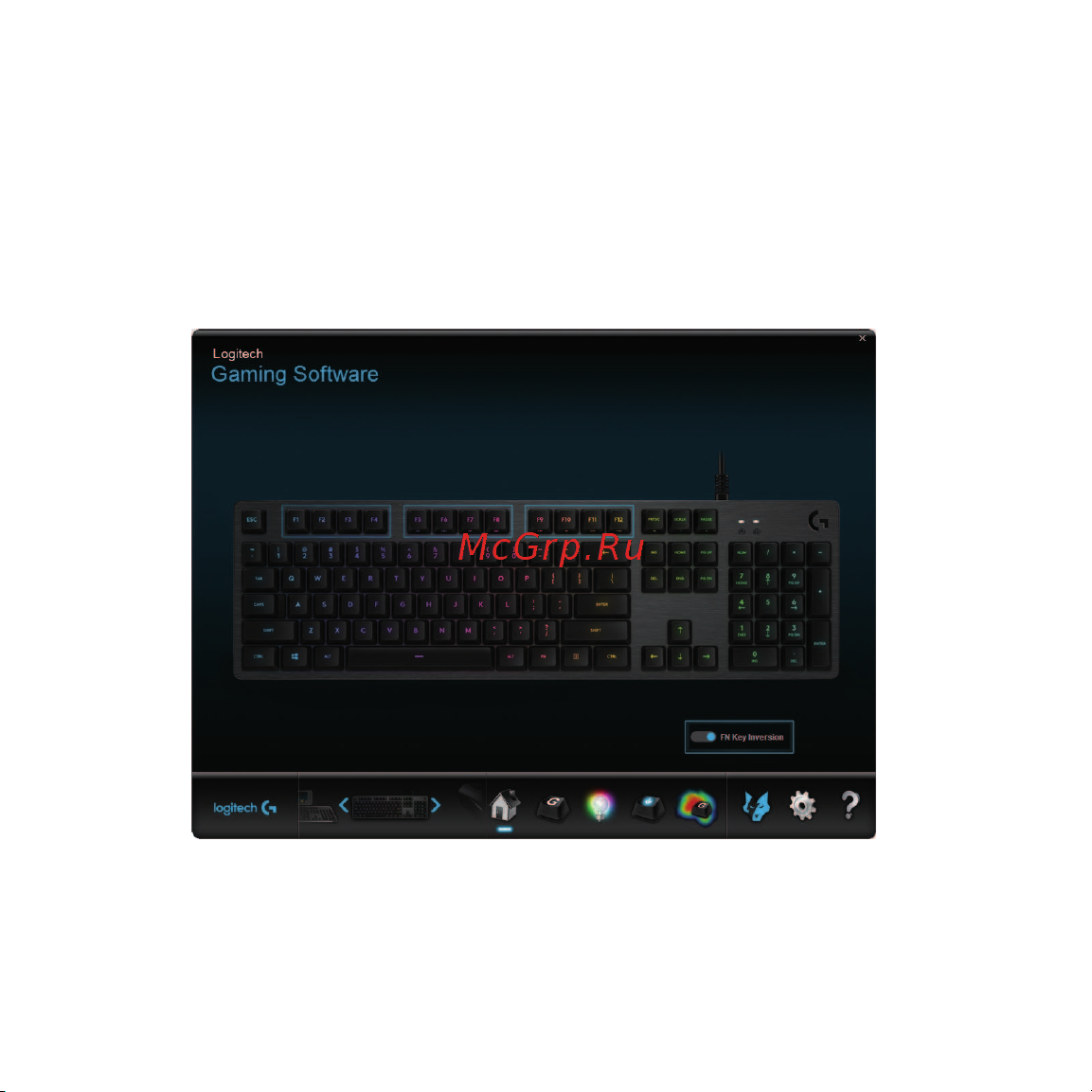 Logitech G513 Brown Switch (русская раскладка) [5/0] Инверсия функций клавиши fn
