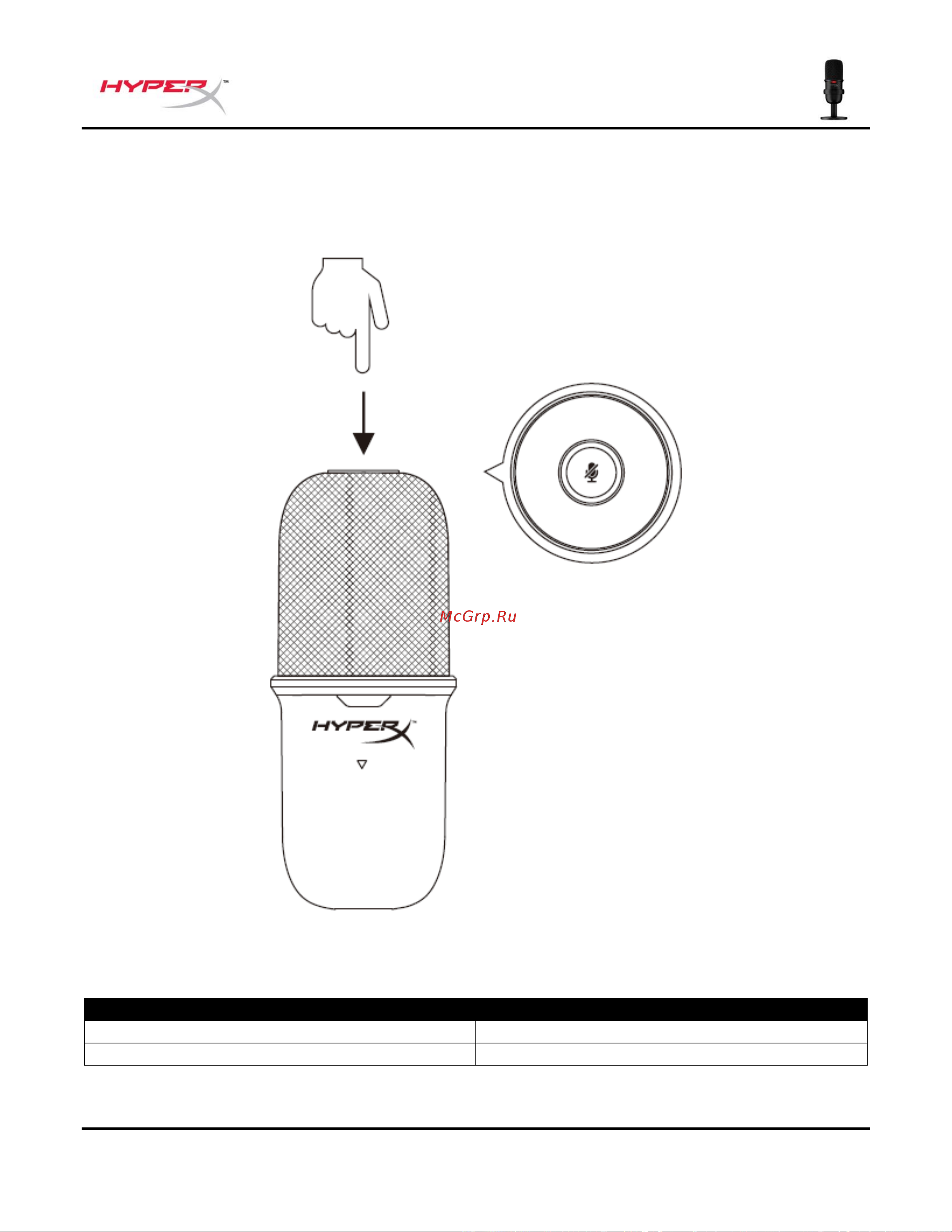 HyperX SoloCast White [107/193] Mikrofon kontrolleri