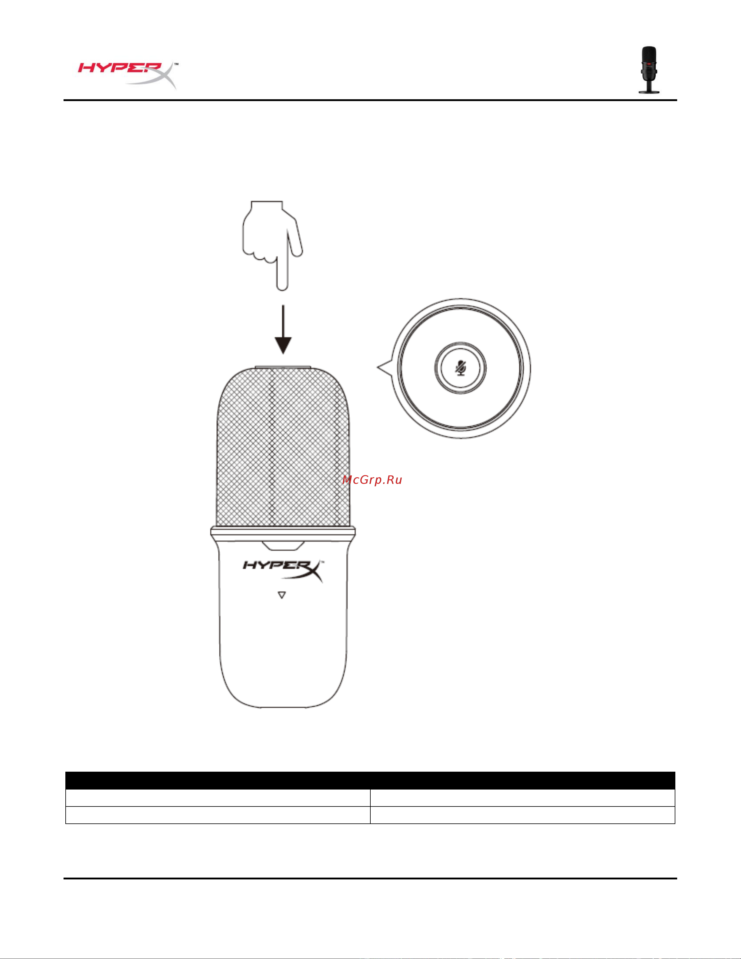 HyperX SoloCast White [47/193] Commandes du microphone